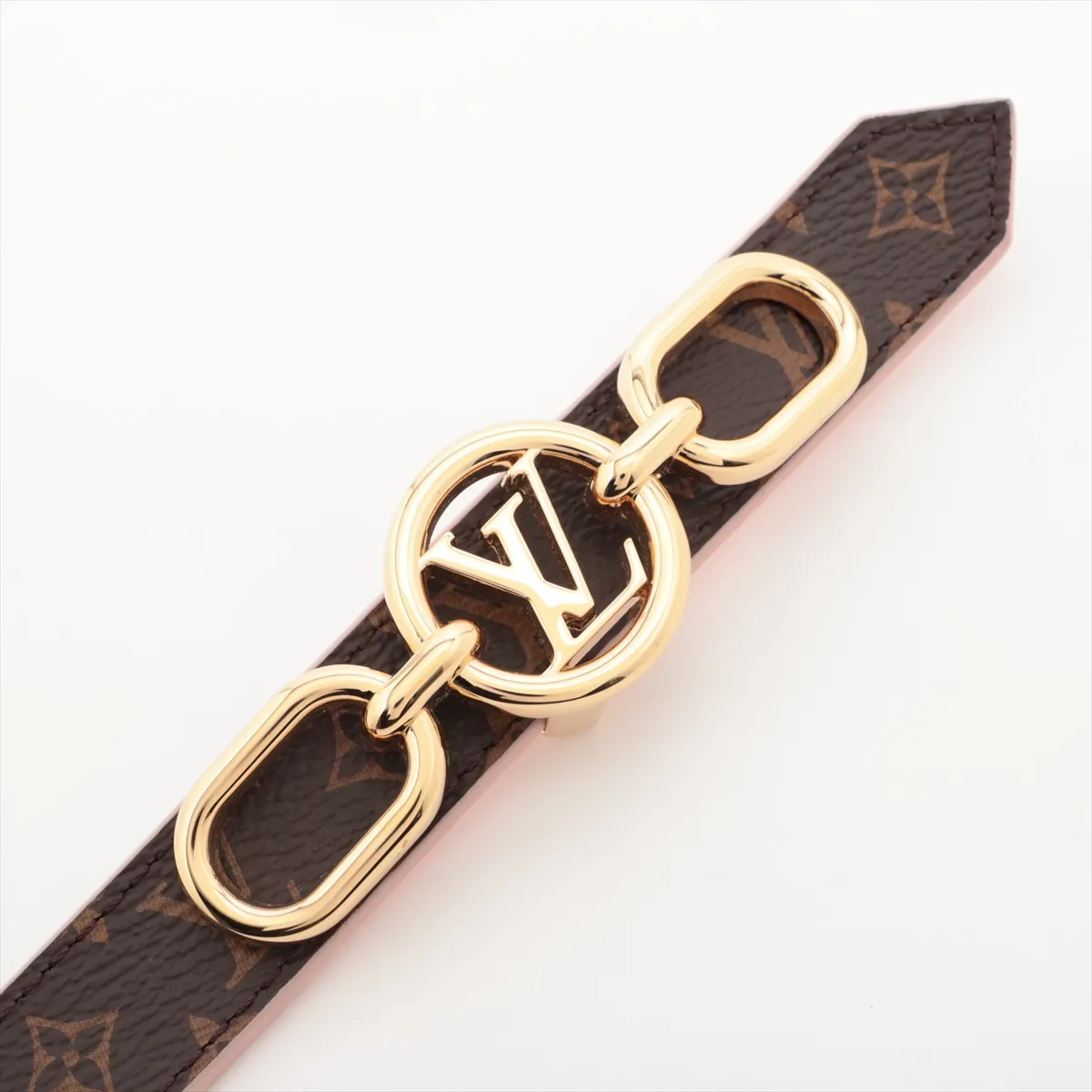LV Circle Prime 20mm Reversible Belt AC0283, 75cm, PVC x Leather, Brown x Pink, — view 2
