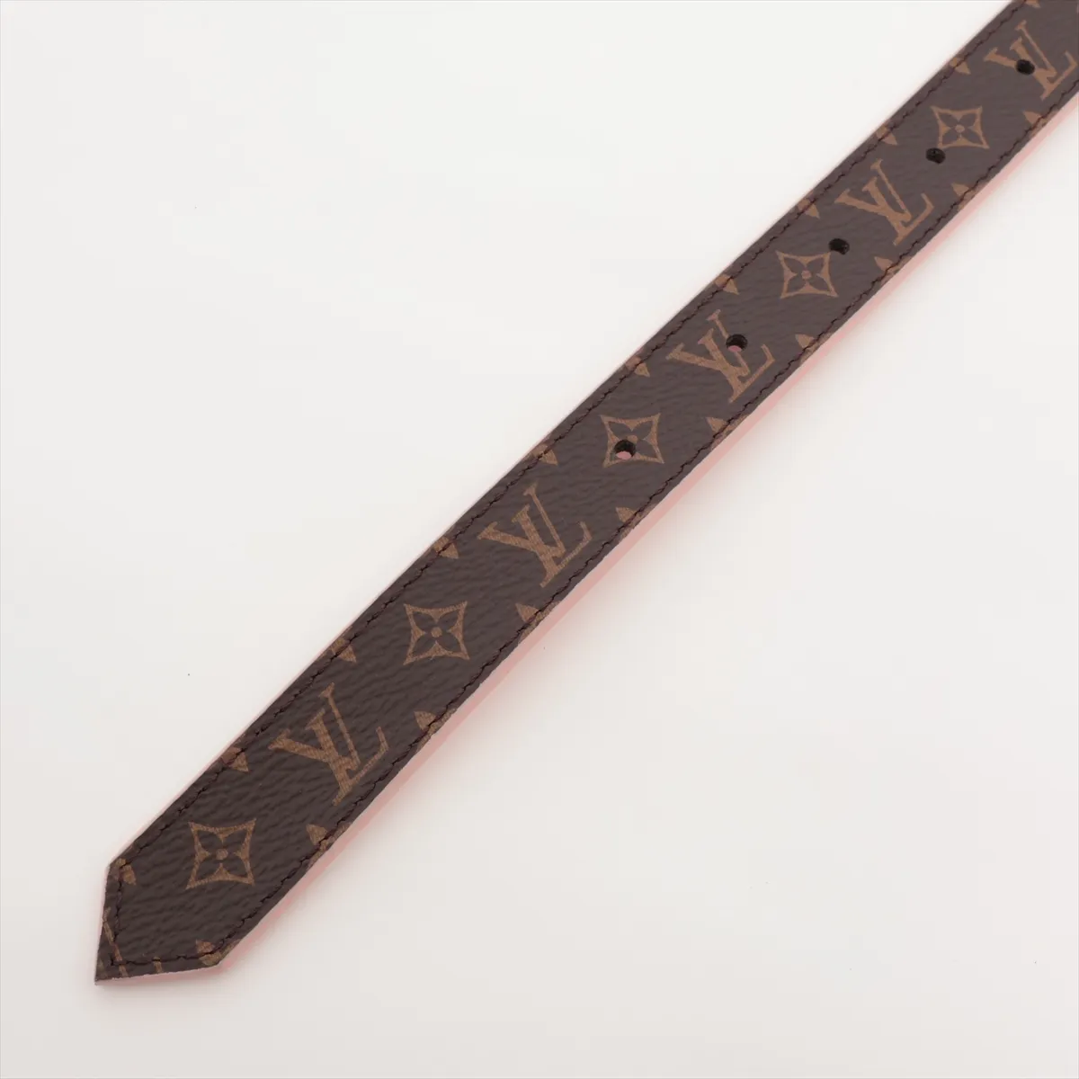 LV Circle Prime 20mm Reversible Belt AC0283, 75cm, PVC x Leather, Brown x Pink, — view 3