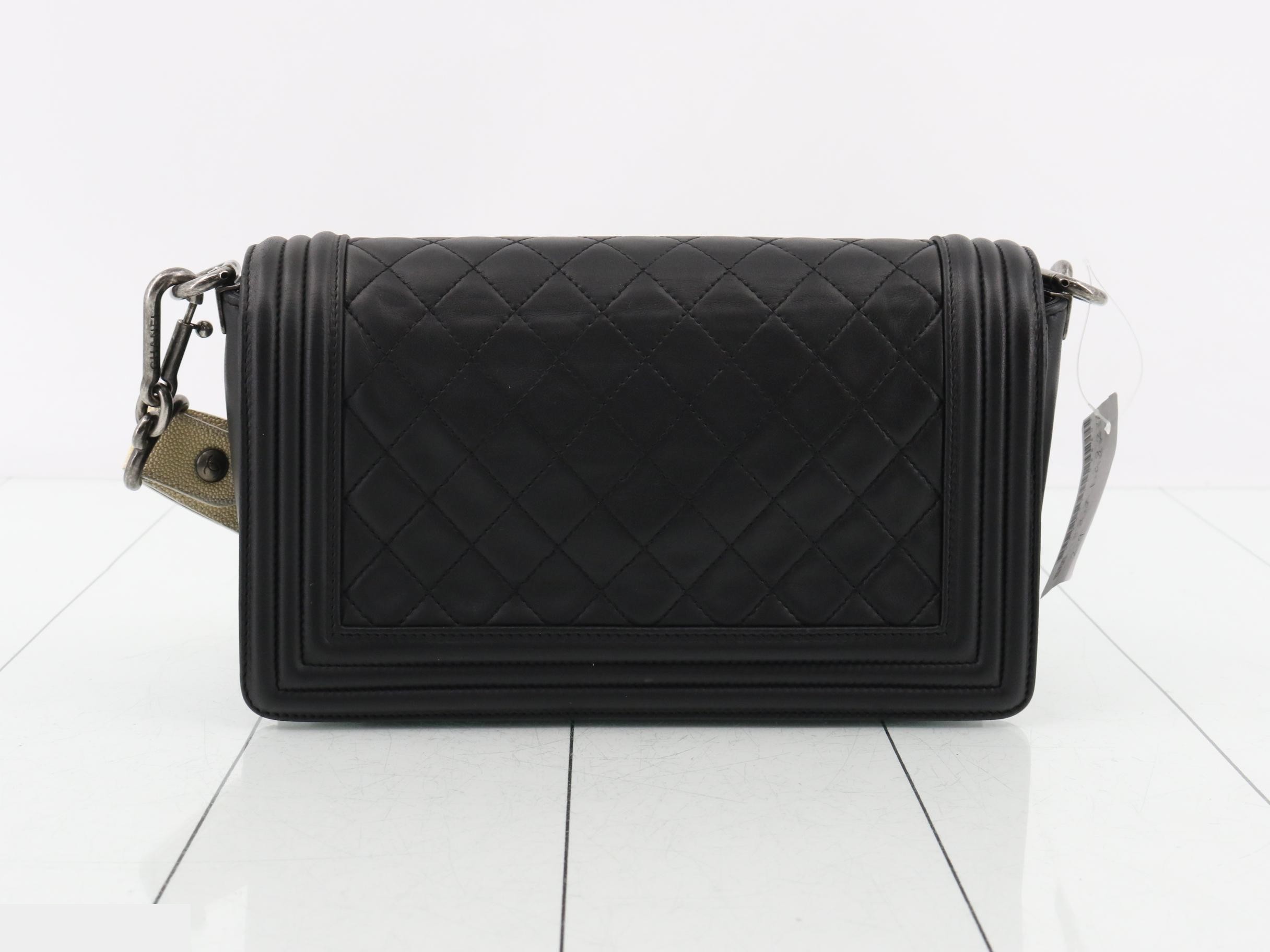 Boy Chanel Leather Chain Shoulder Bag — view 2