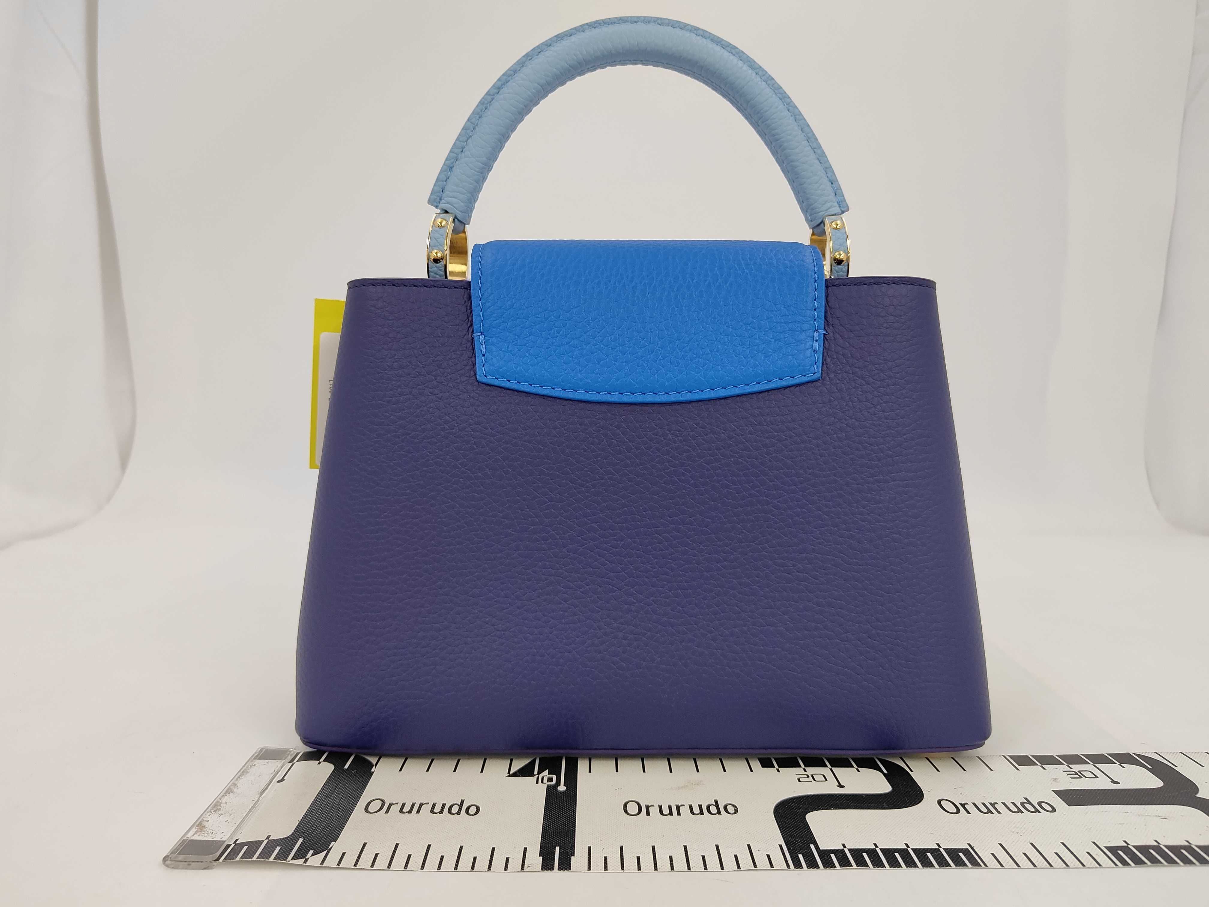 M20844 Capucines BB Taurillon Leather 2-way Handbag Blue Tan — view 2