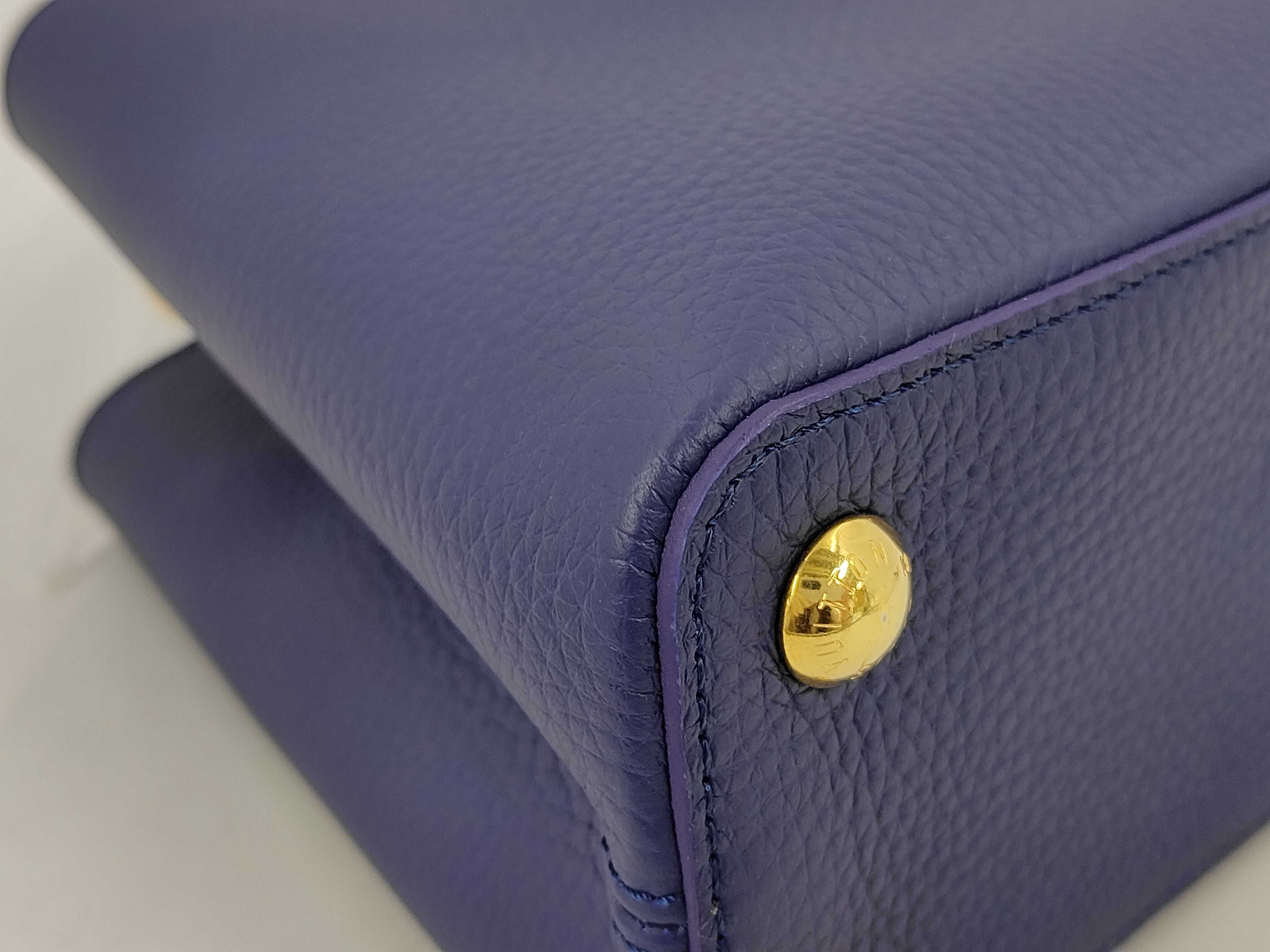 M20844 Capucines BB Taurillon Leather 2-way Handbag Blue Tan — view 6