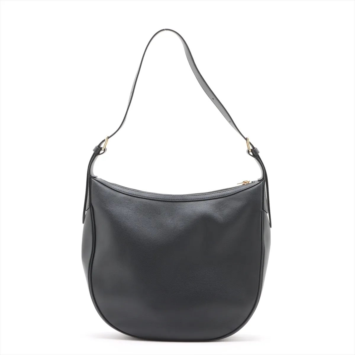 Heloise Cuir Triomphe Leather Shoulder Bag Black — view 2