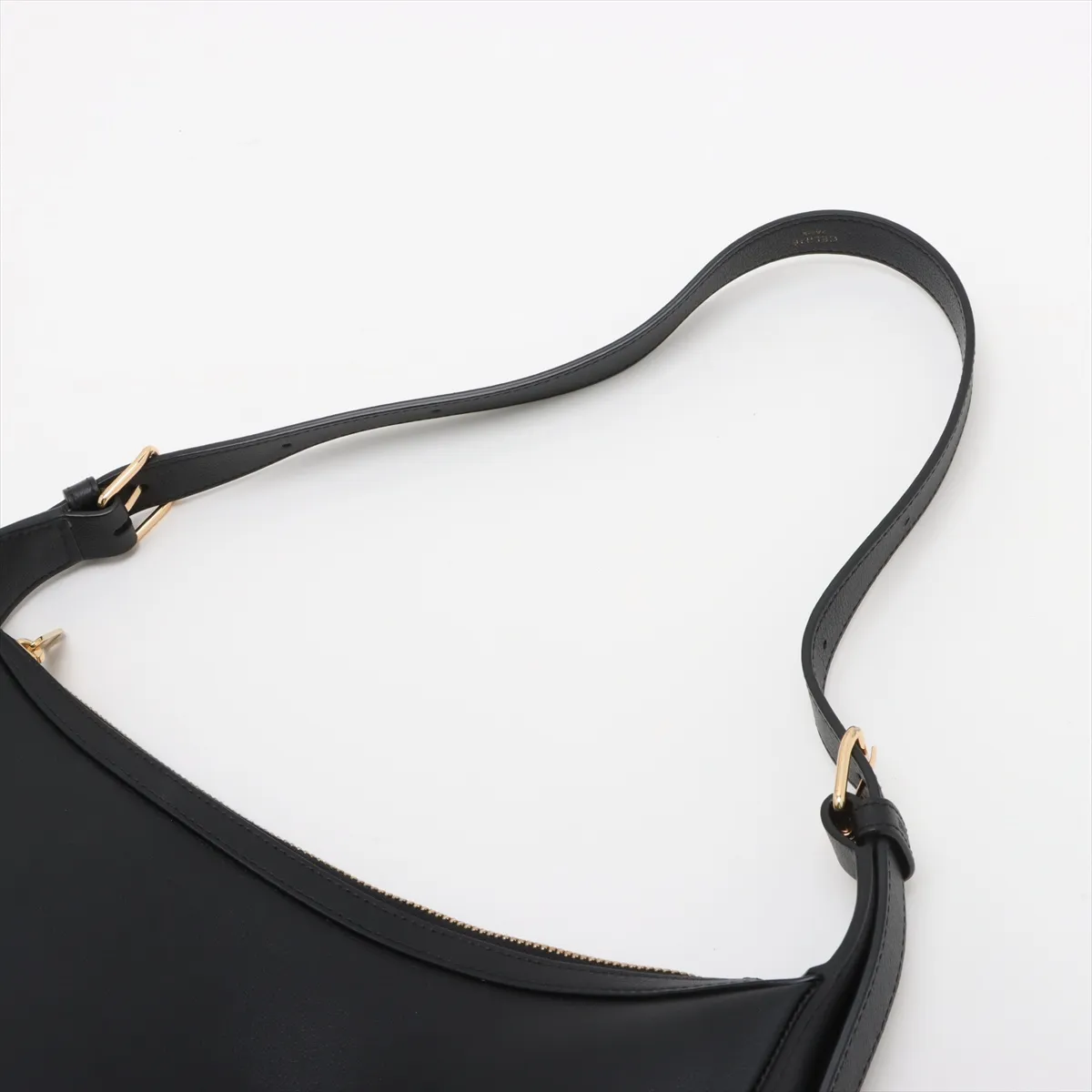 Heloise Cuir Triomphe Leather Shoulder Bag Black — view 5
