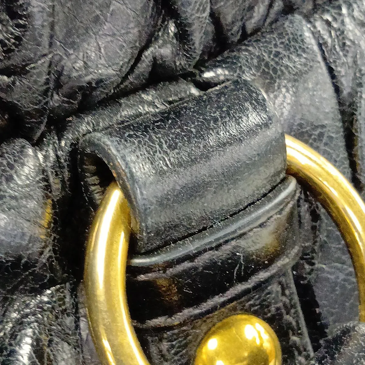 Leather 2-Way Handbag, Black — view 15