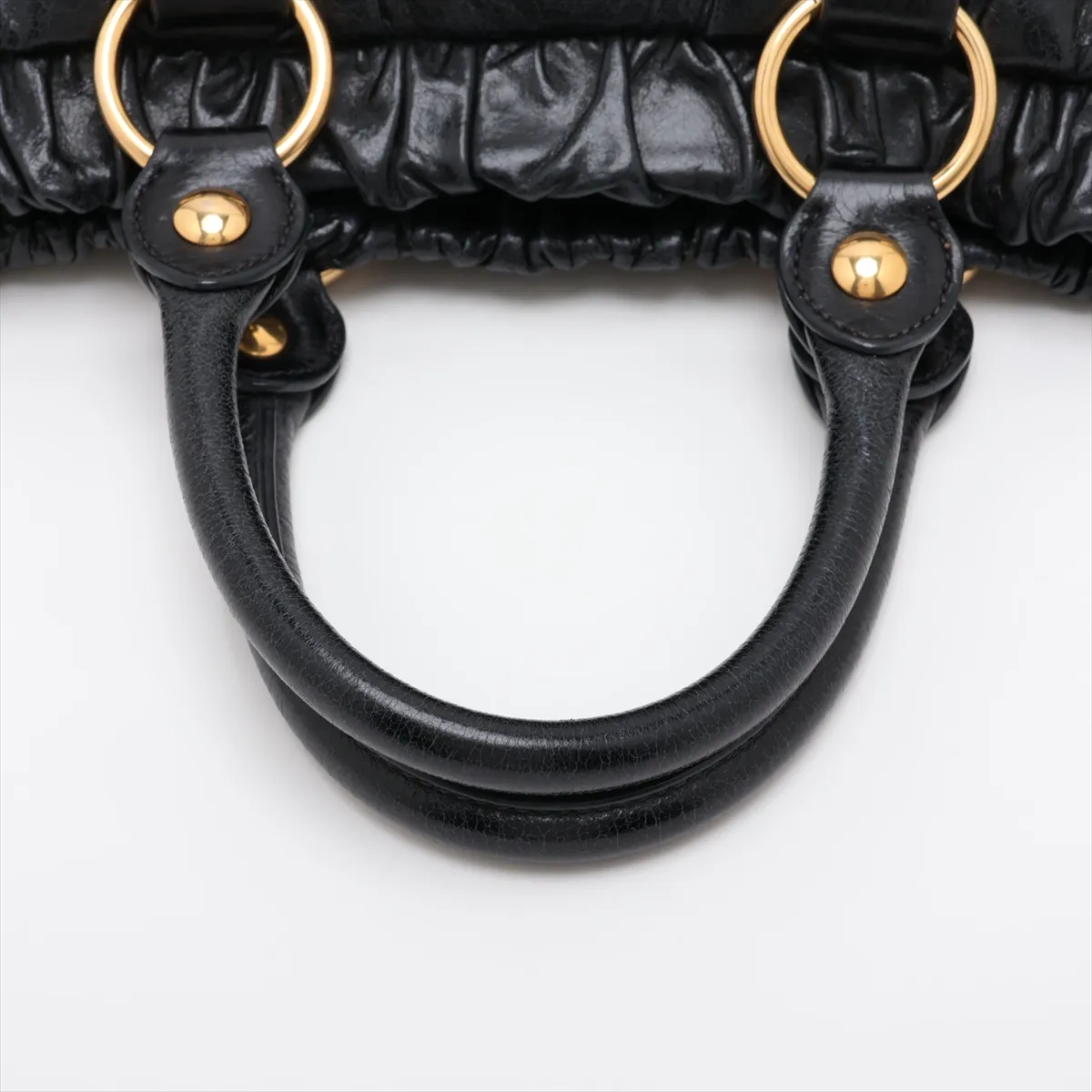 Leather 2-Way Handbag, Black — view 5