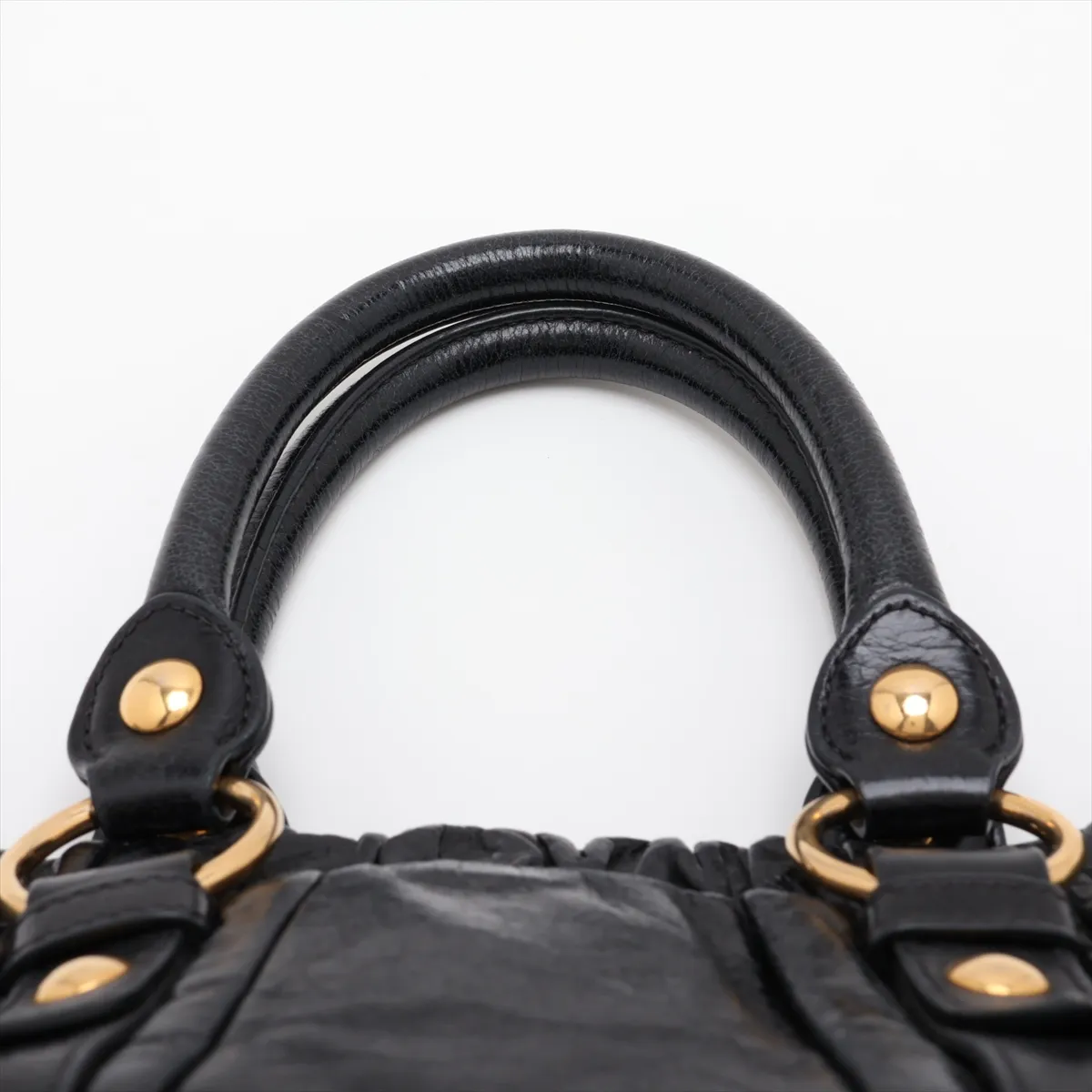 Leather 2-Way Handbag, Black — view 6