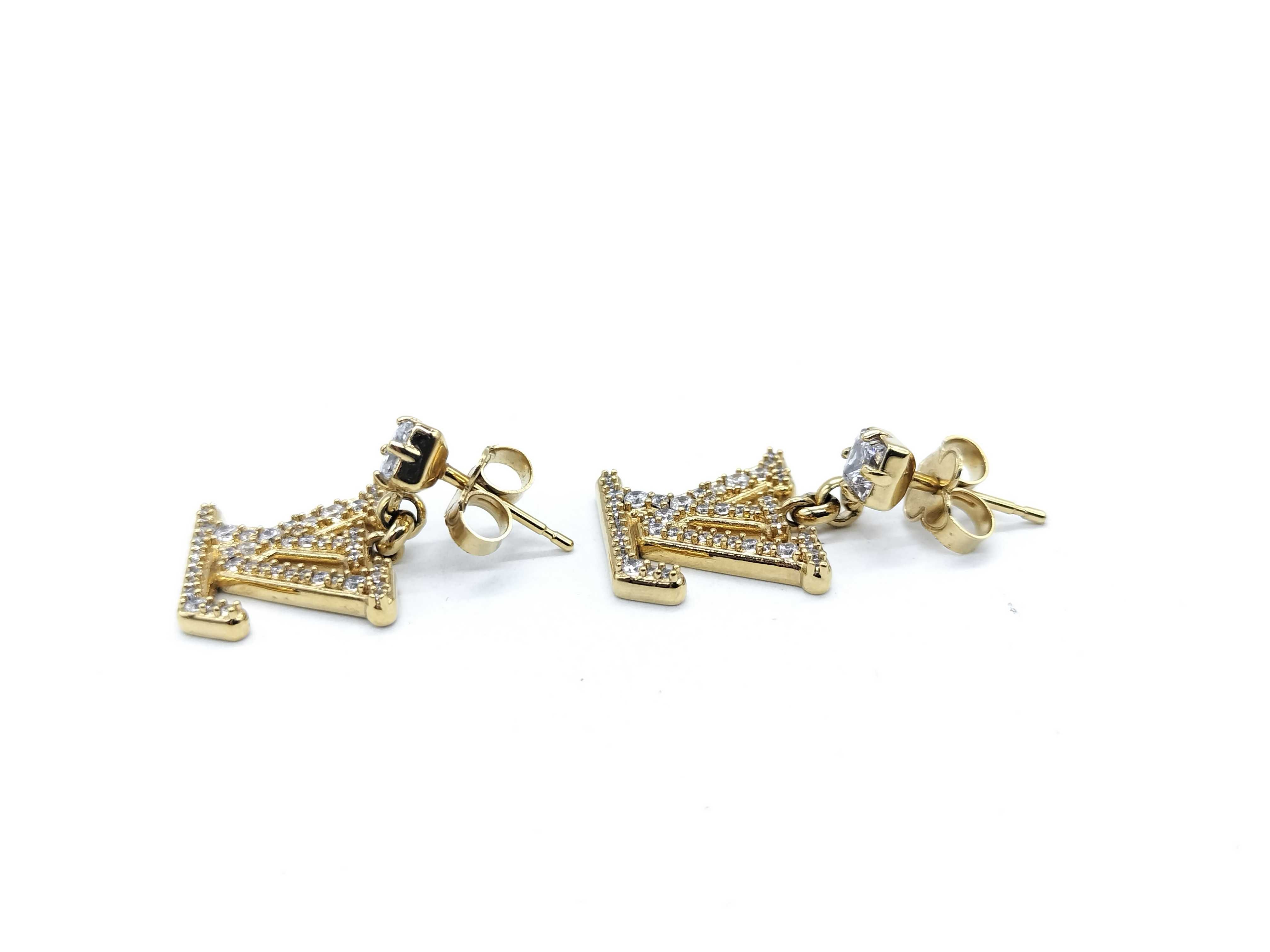 M01844 Lady LV Rhinestone Earrings — view 3