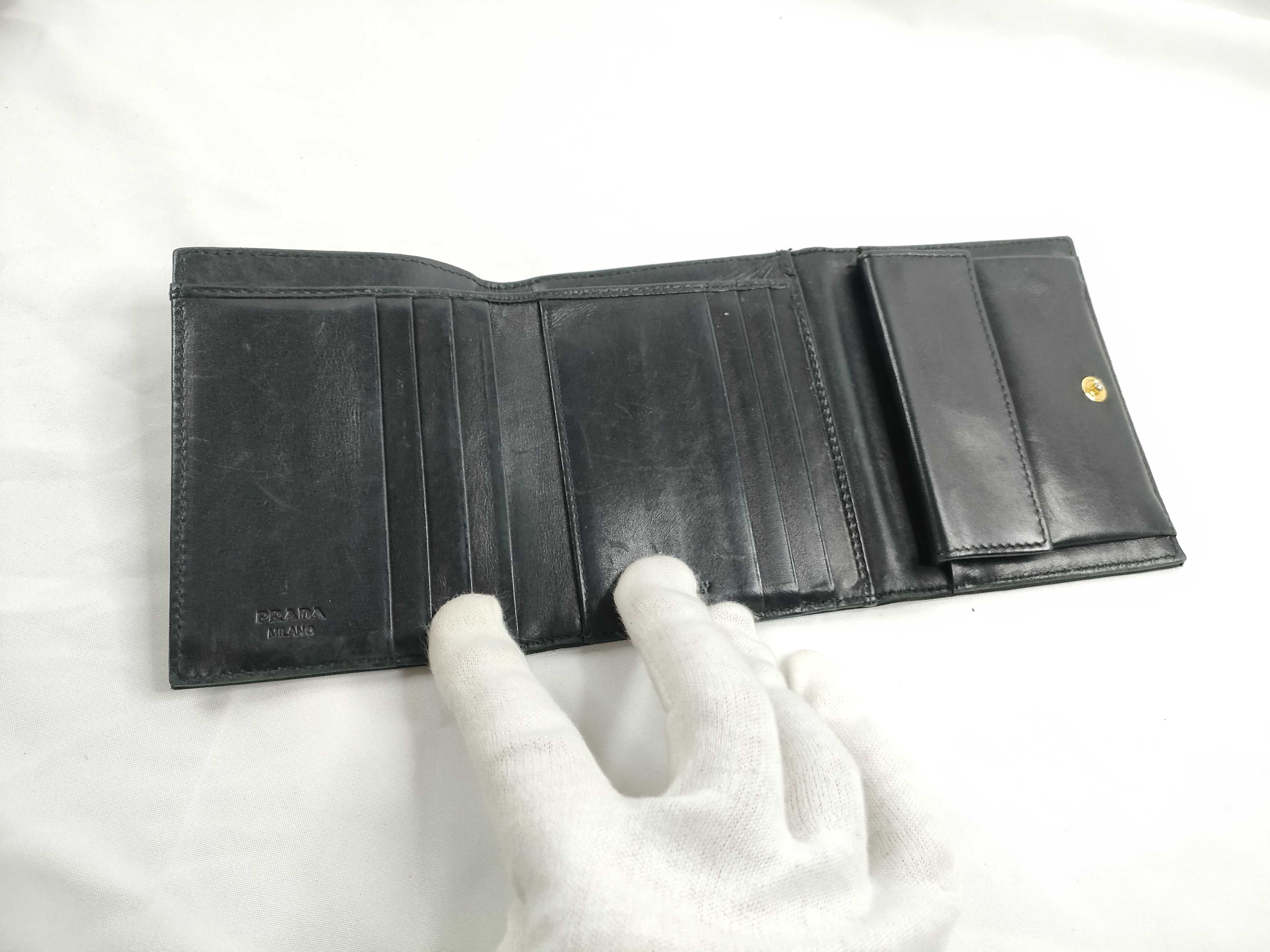 Nylon x Leather Tri-fold Wallet — view 8