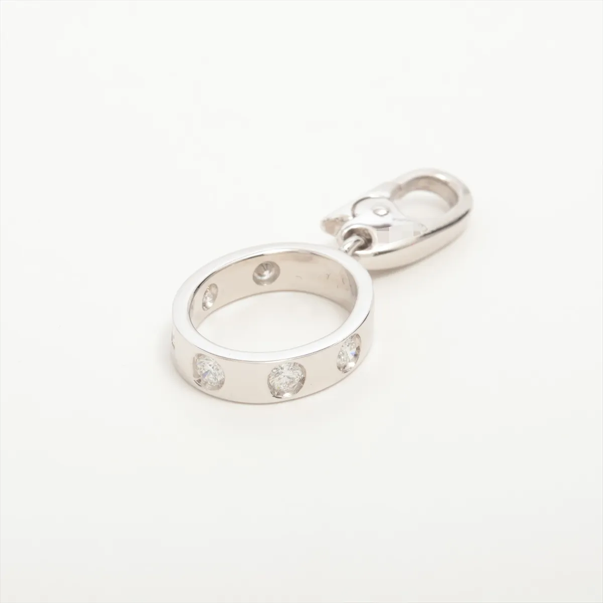 Loveful Diamond Charm, 750 (WG), 2.7g, 976076, double-stamped engraving, — view 2