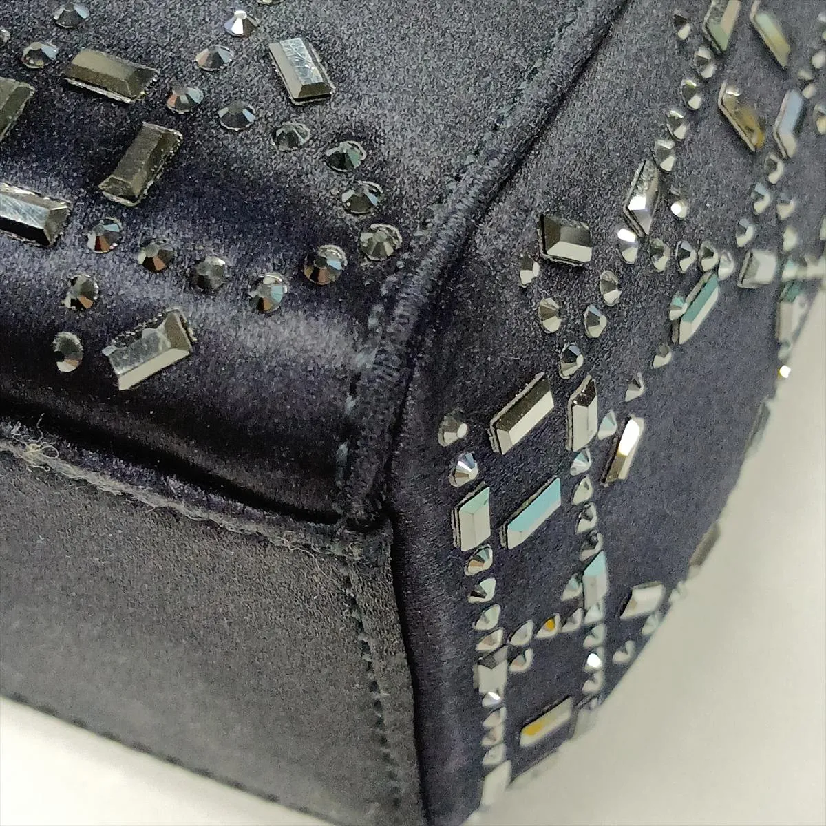 Cannage Lady Dior Mini Satin x Rhinestone 2-Way Handbag, Black — view 15