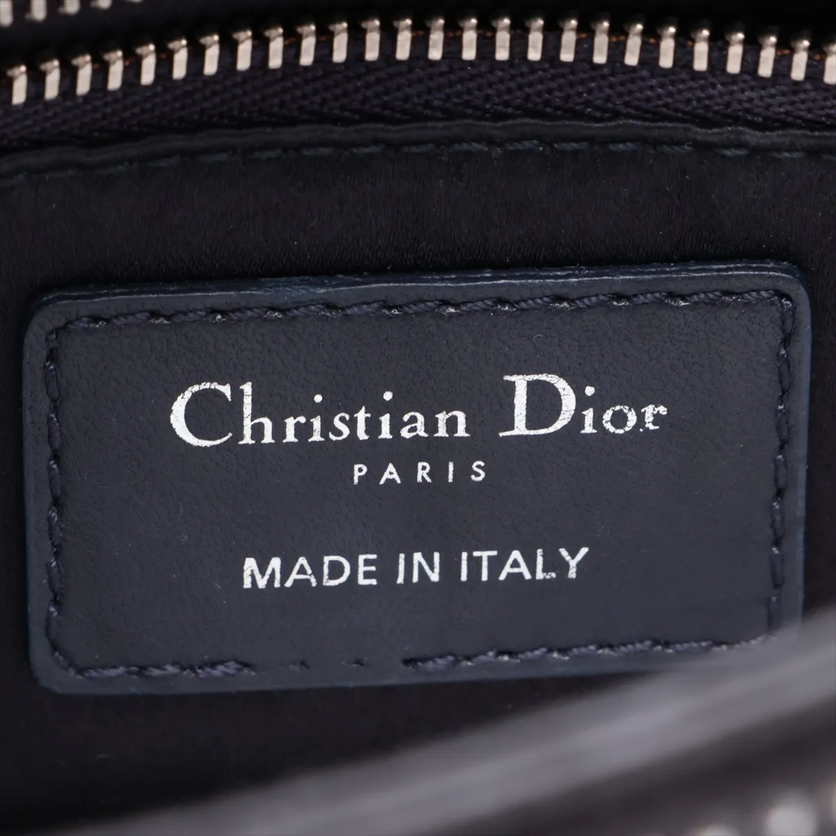 Cannage Lady Dior Mini Satin x Rhinestone 2-Way Handbag, Black — view 10
