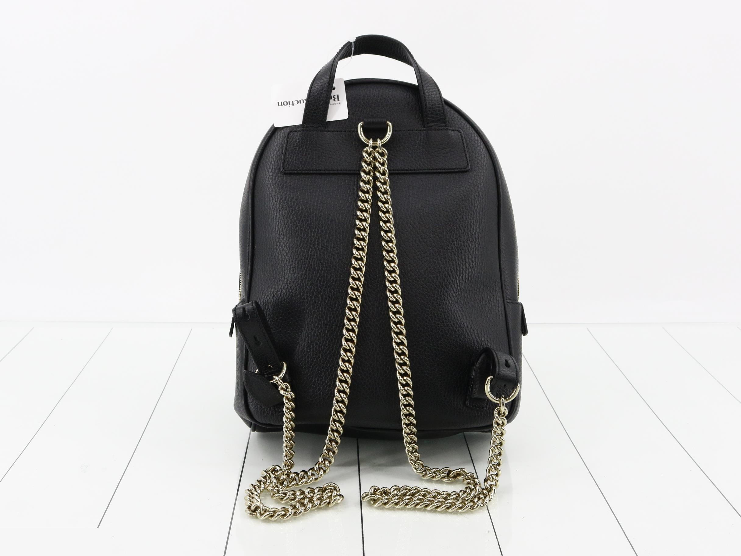 Soho Chain Backpack, Embossed, Black, 23 x 31 x 9 cm — view 2
