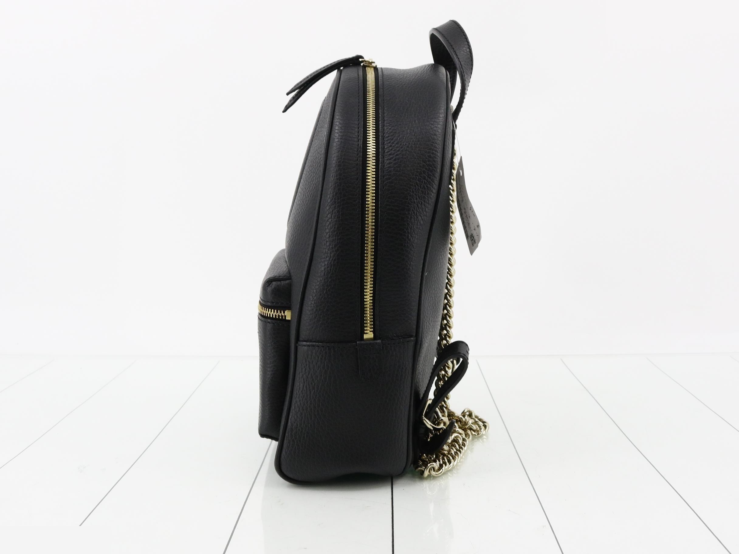 Soho Chain Backpack, Embossed, Black, 23 x 31 x 9 cm — view 3