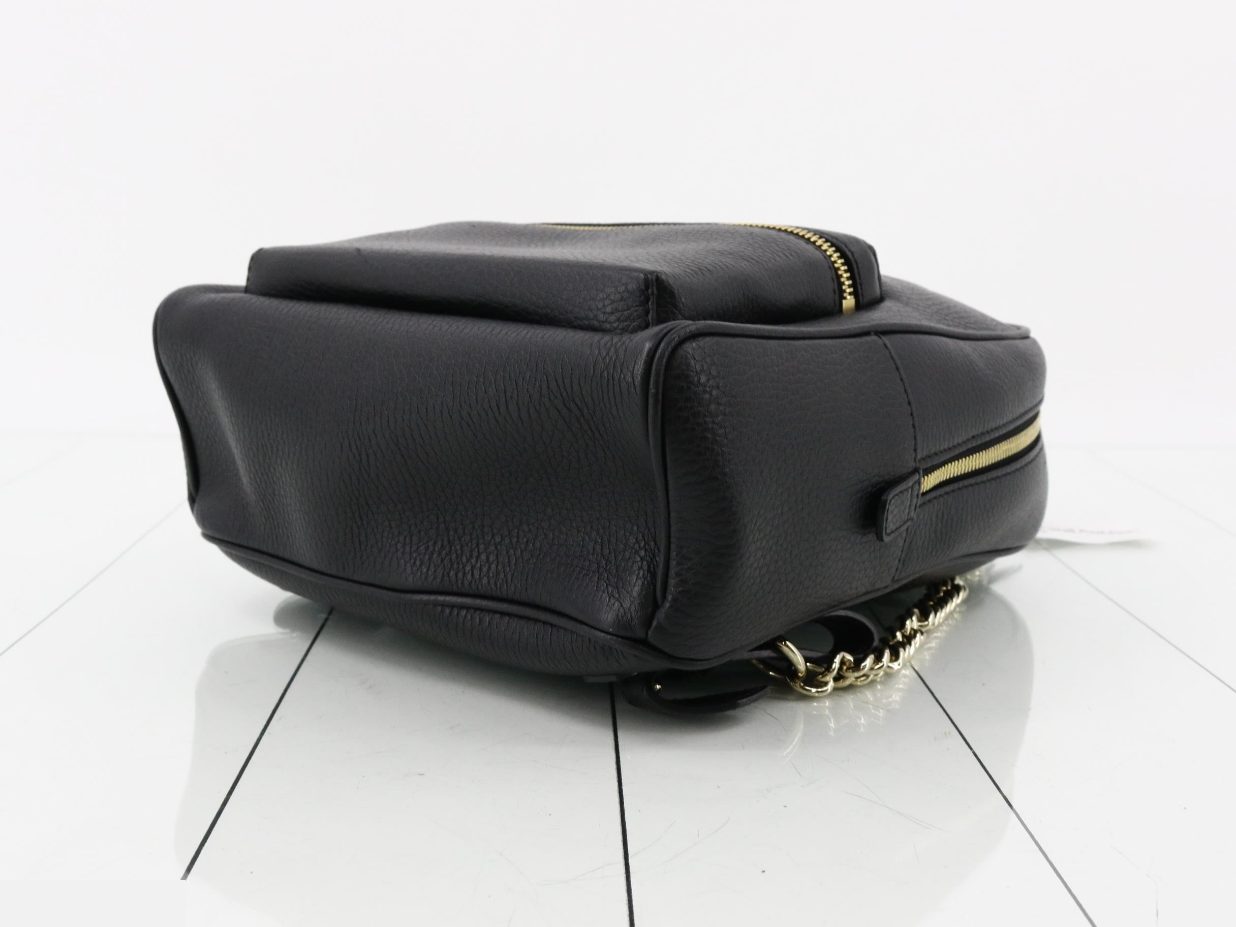 Soho Chain Backpack, Embossed, Black, 23 x 31 x 9 cm — view 6