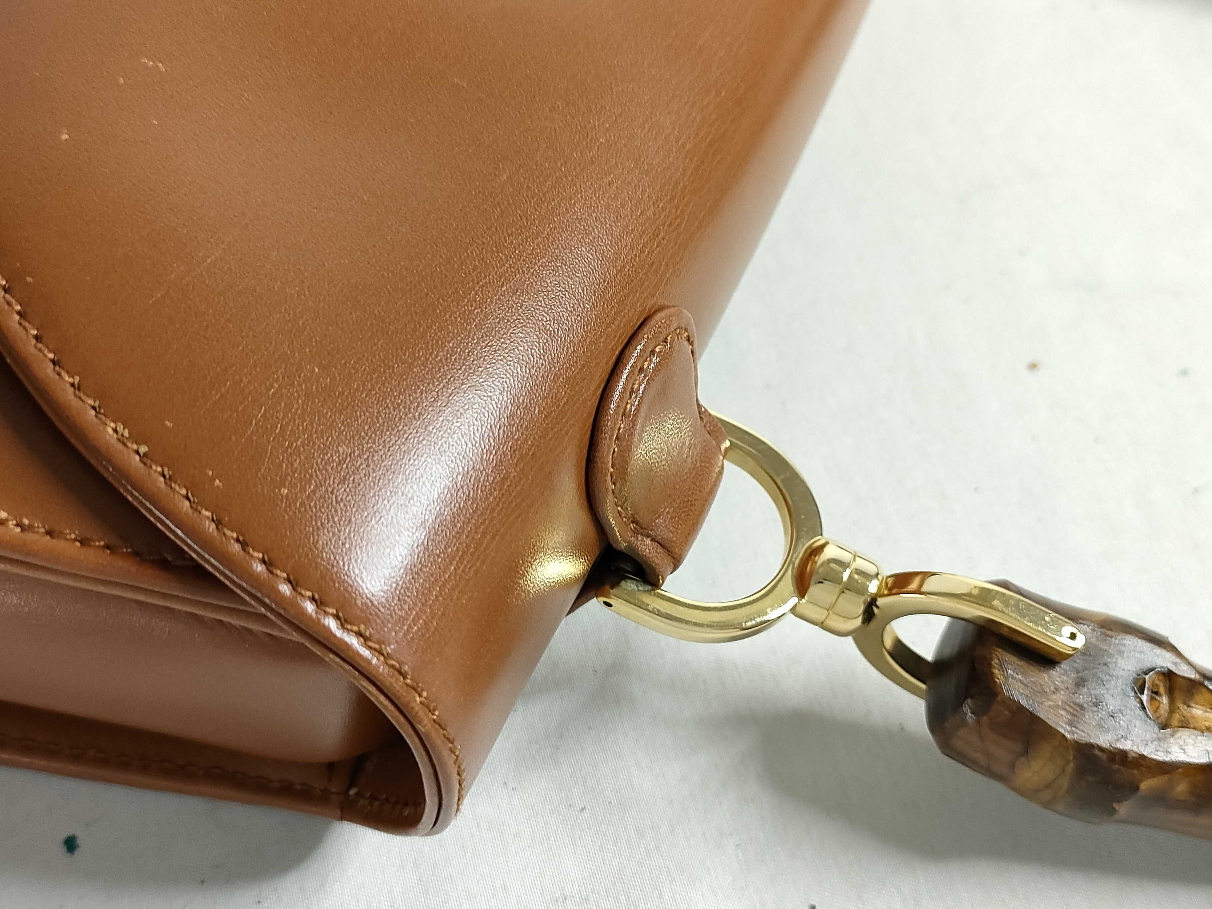 Bamboo Leather Handbag, Beige, 000 01 0633 (Handbag) — view 5
