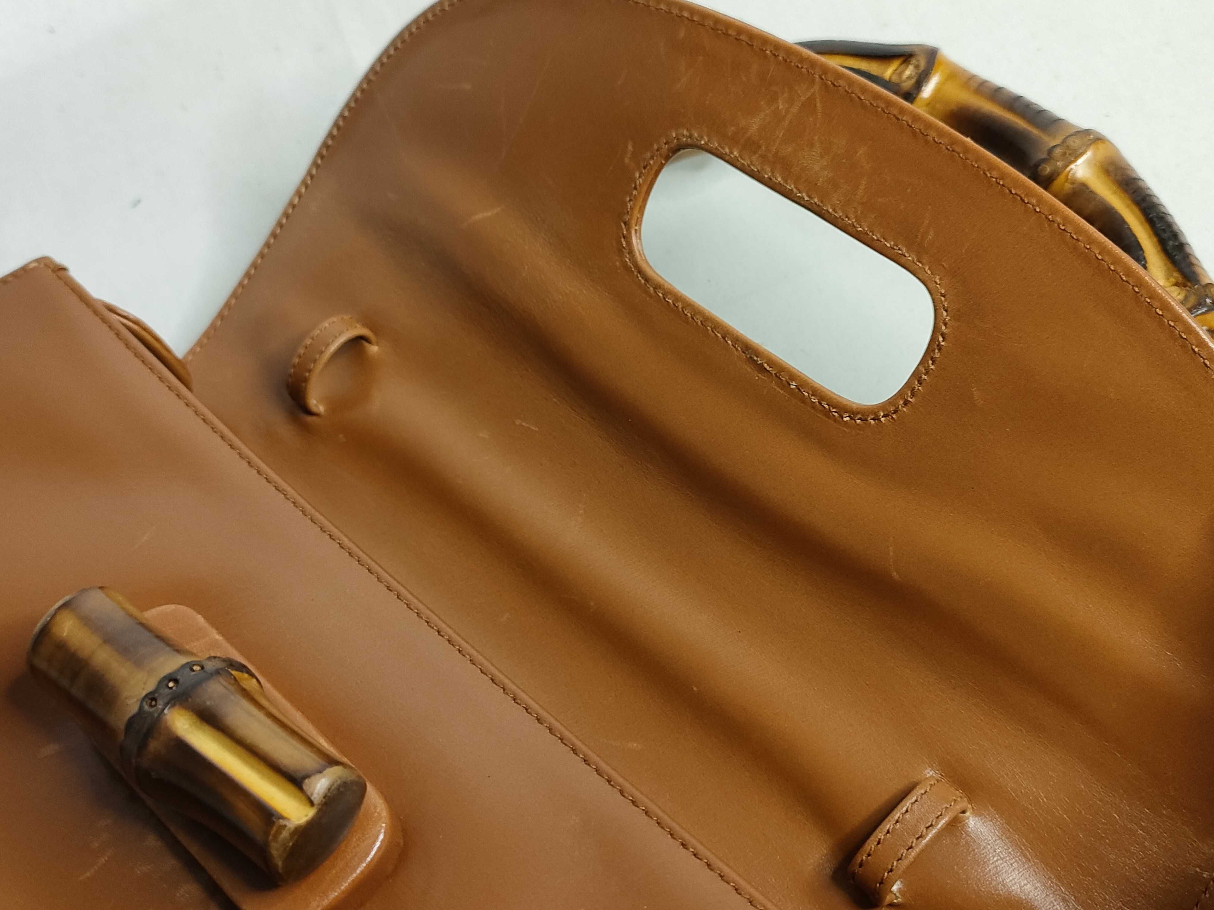 Bamboo Leather Handbag, Beige, 000 01 0633 (Handbag) — view 8