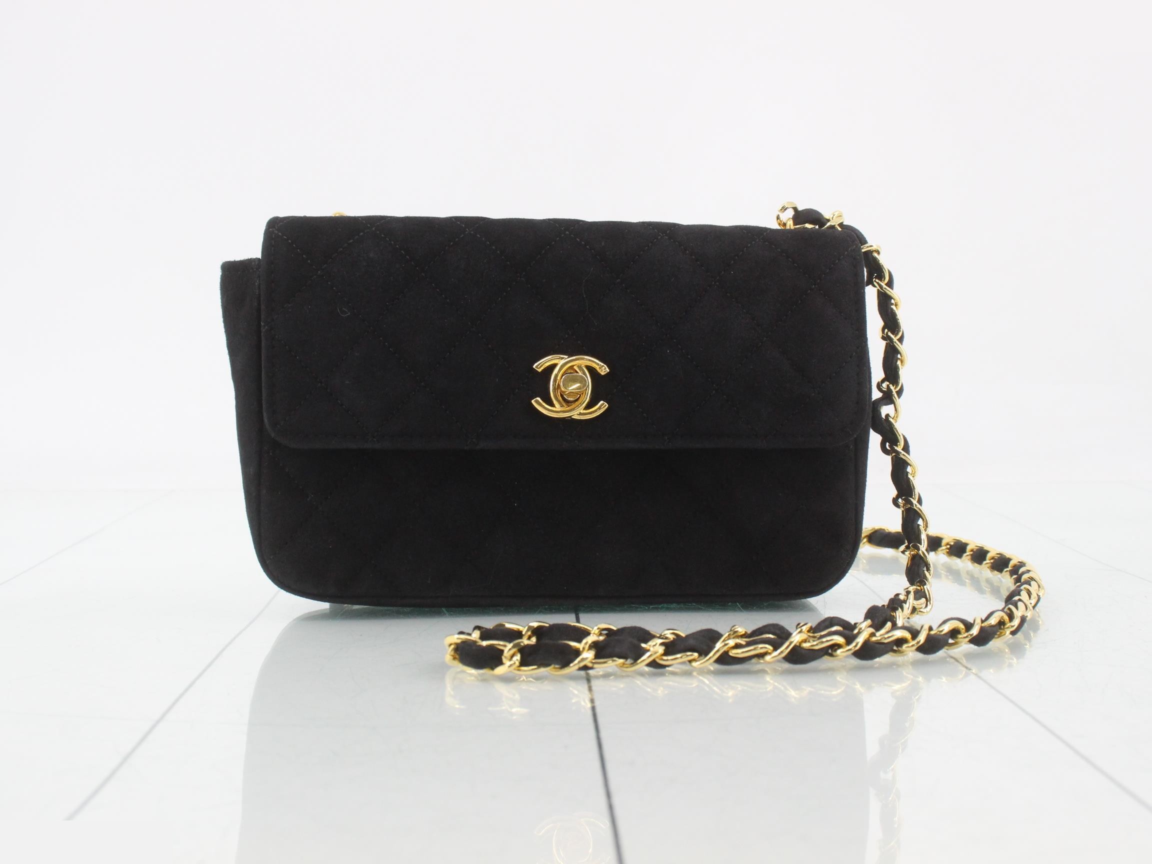 Matelassé Suede Chain Shoulder Bag