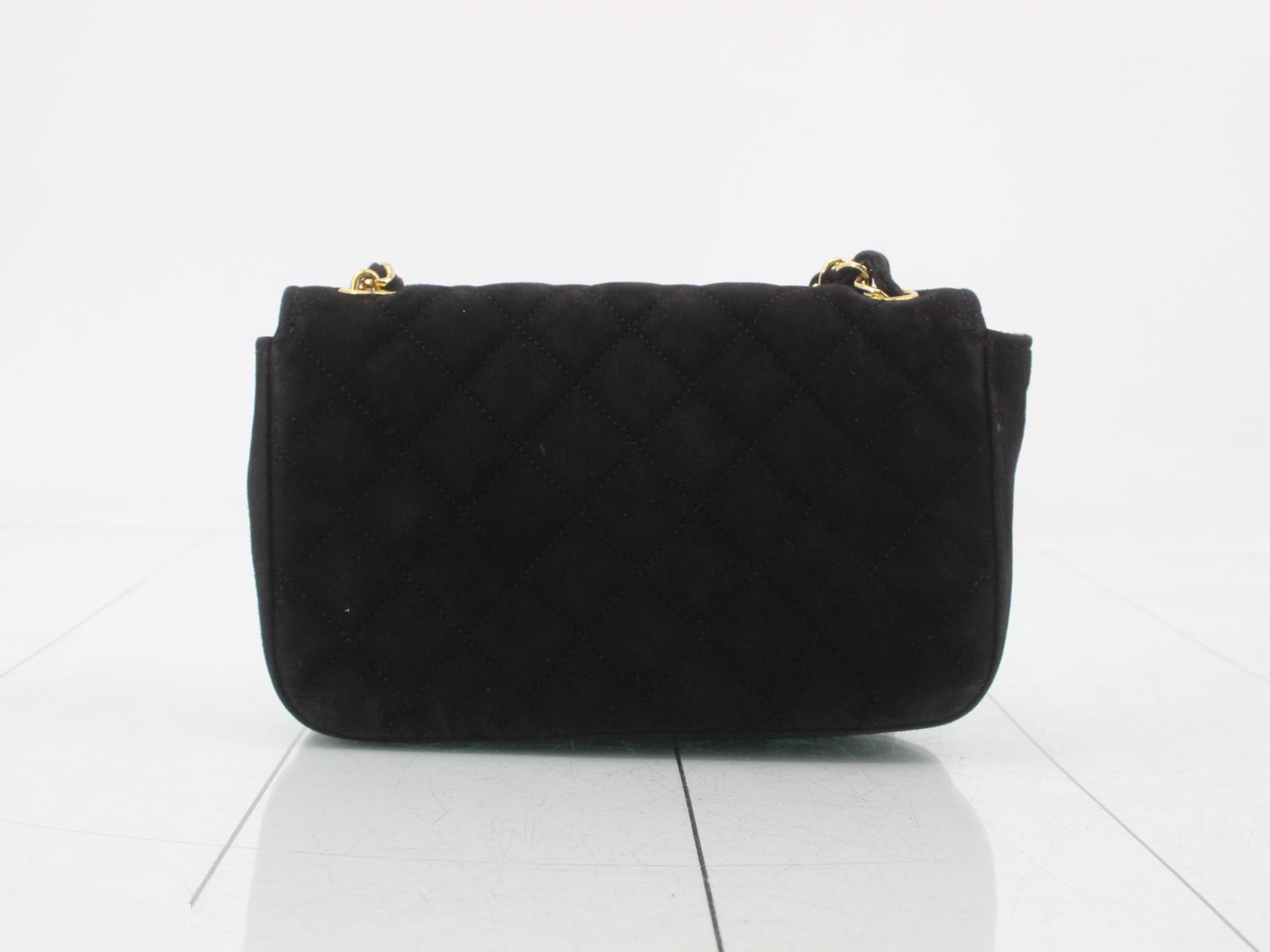 Matelassé Suede Chain Shoulder Bag — view 2