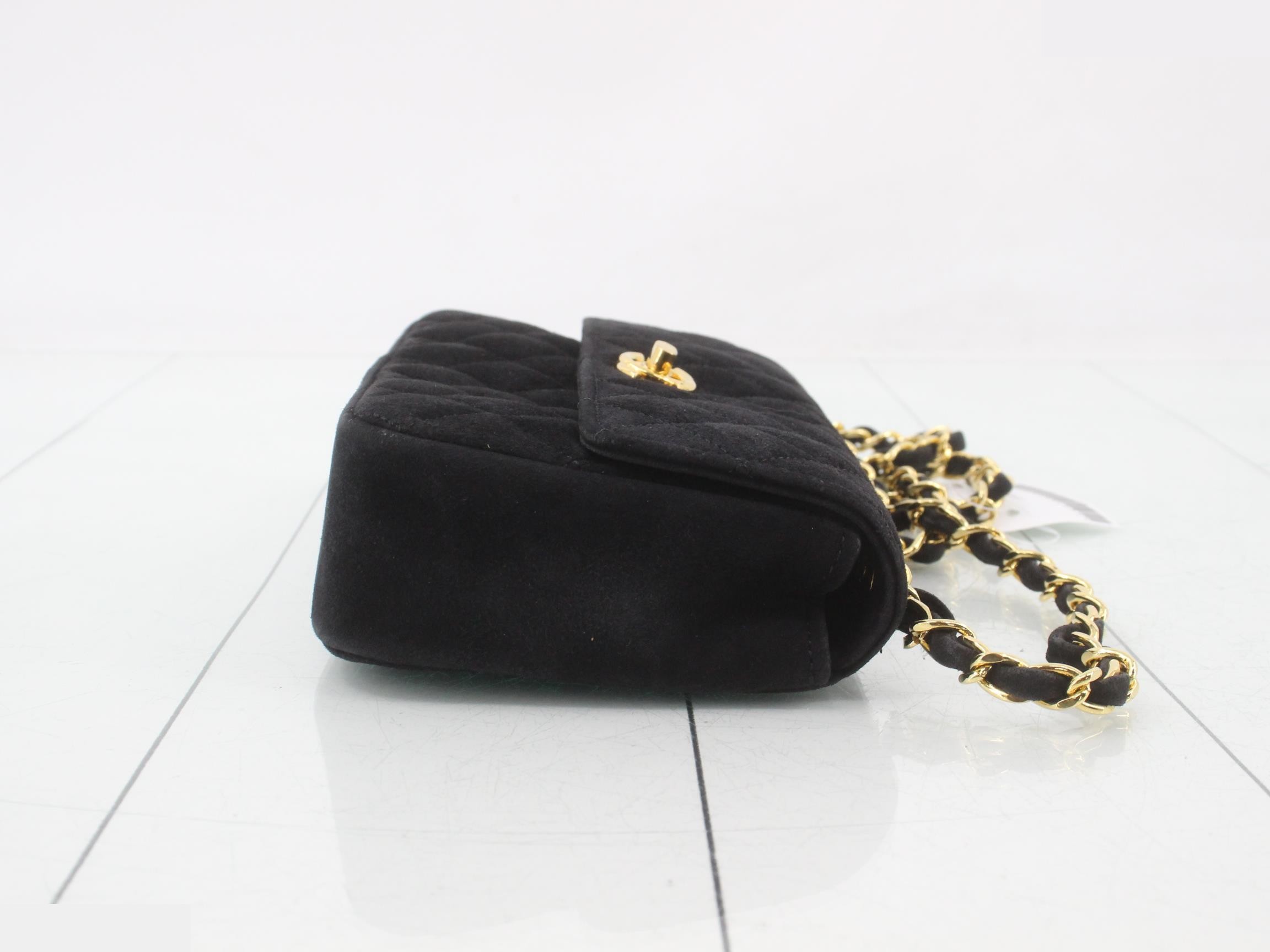 Matelassé Suede Chain Shoulder Bag — view 3
