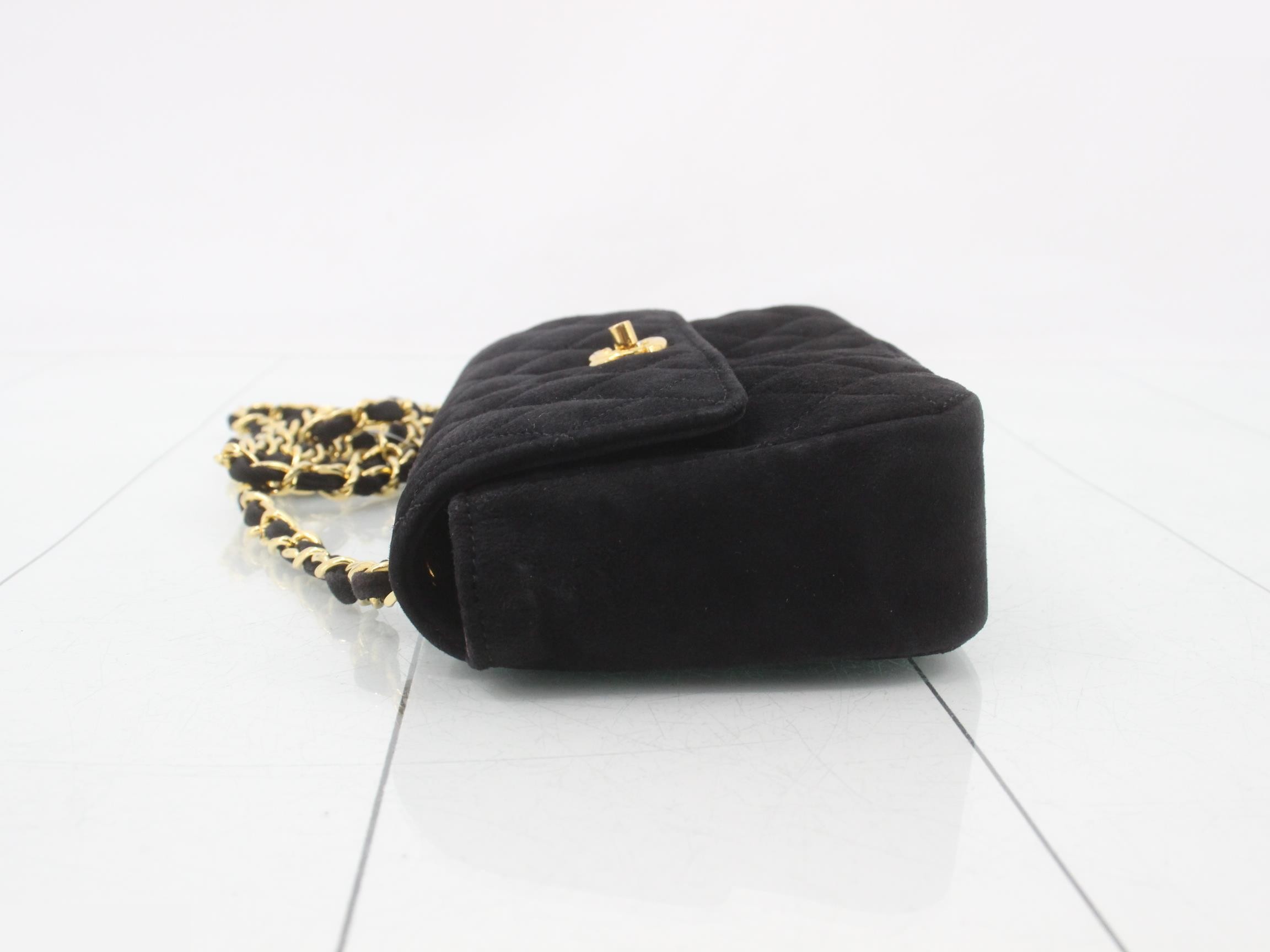 Matelassé Suede Chain Shoulder Bag — view 4