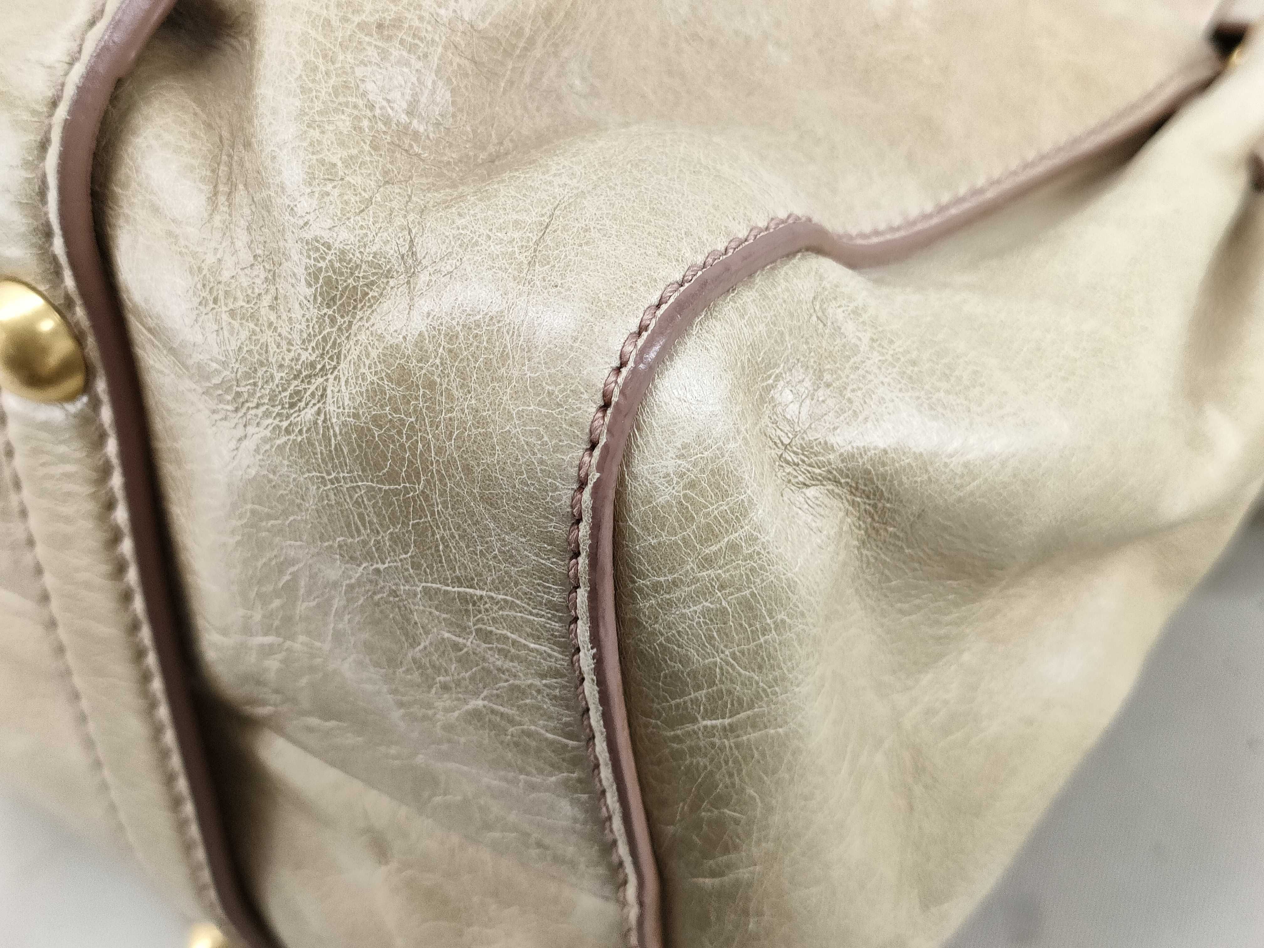 Vitello Luxe 2-Way Bag, Beige Handbag — view 4