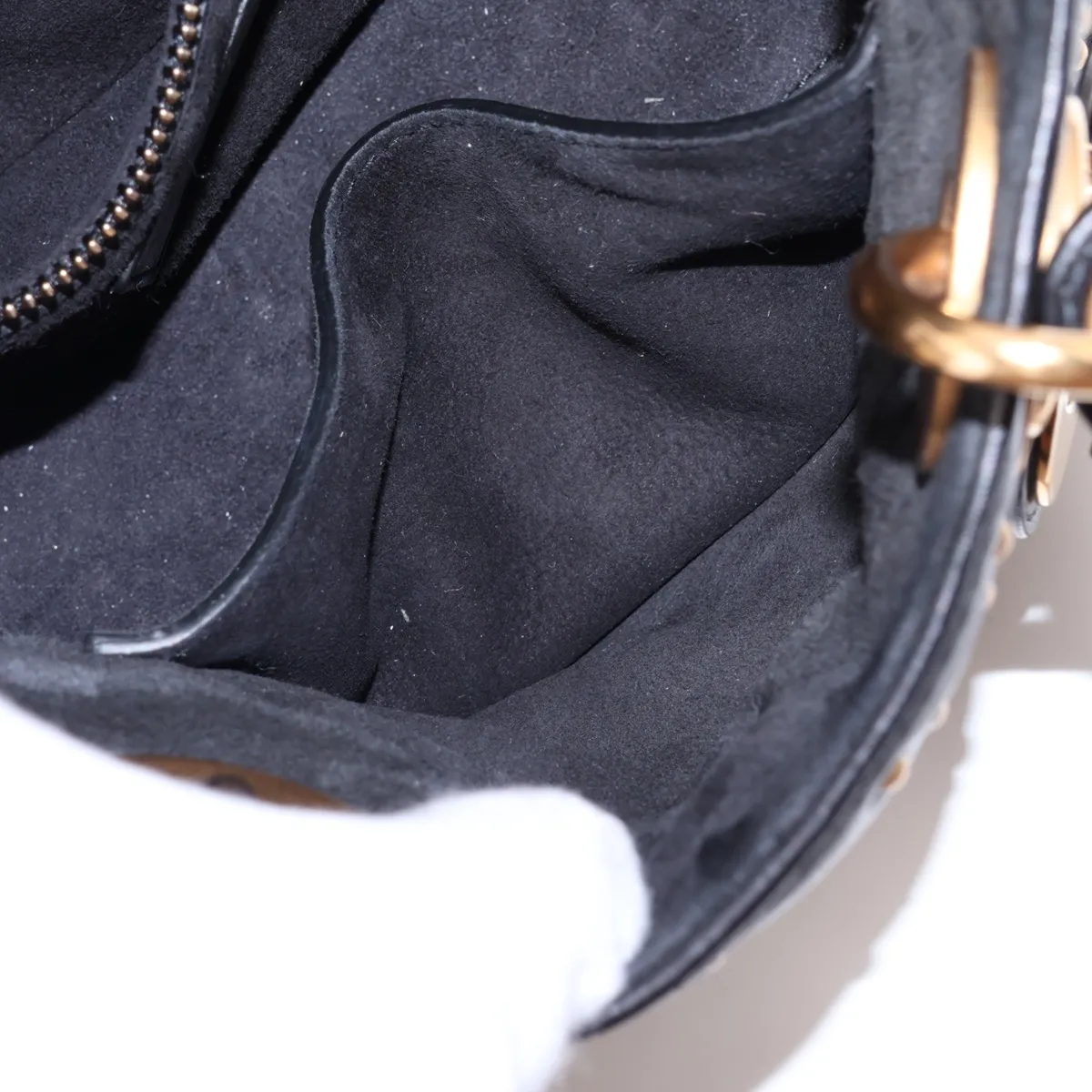 Cannage Lady Dior Mini Leather x Studs 2-Way Handbag, Black — view 10