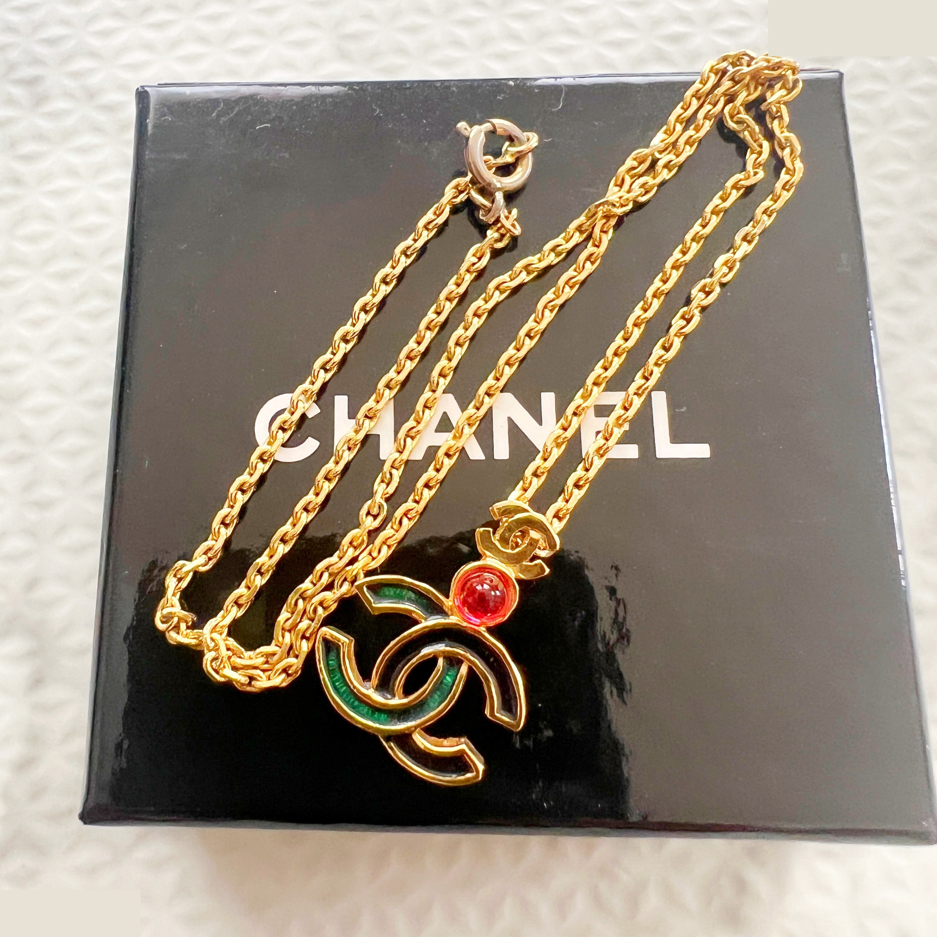 Colored stone here mark necklace chain approx. 40cm — view 2