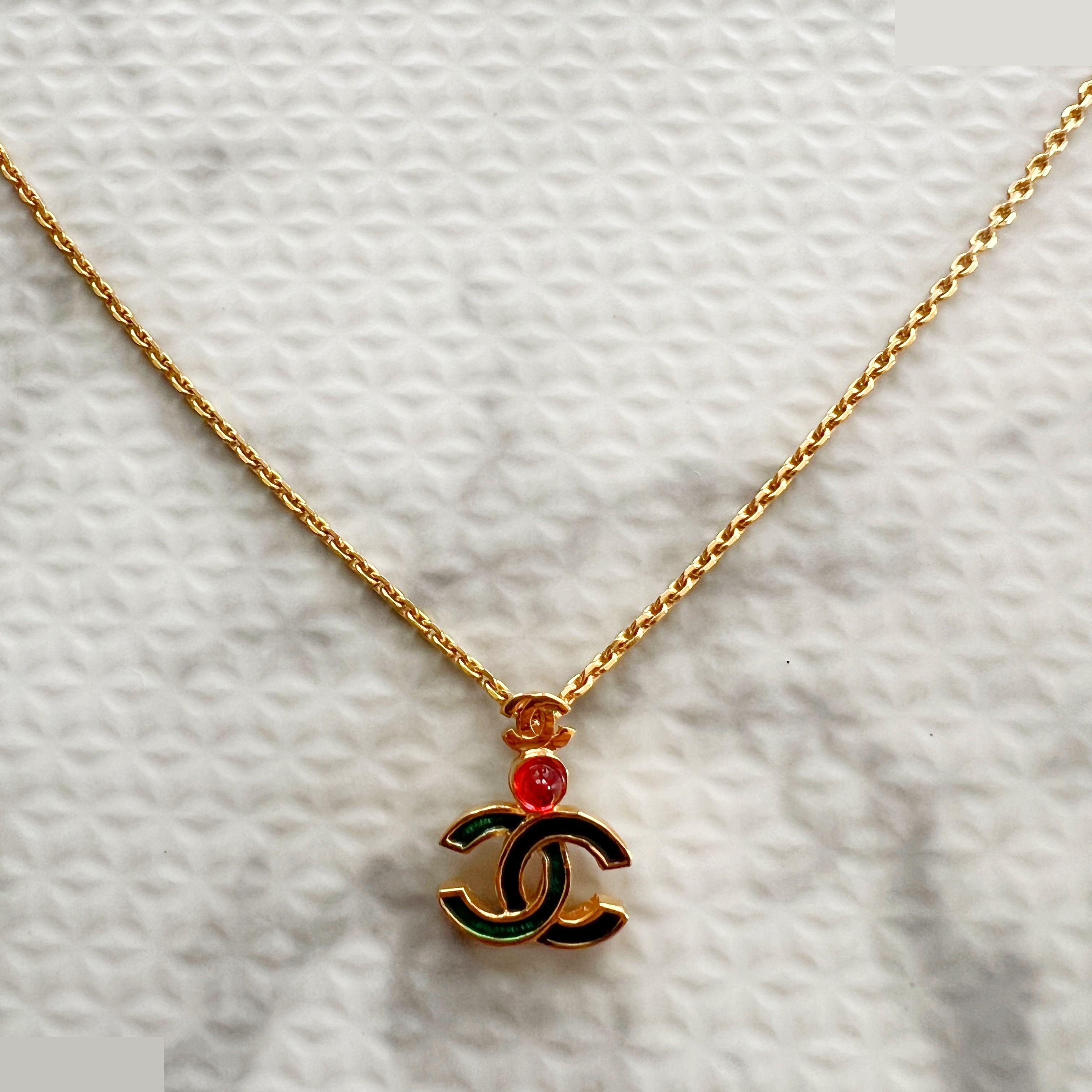 Colored stone here mark necklace chain approx. 40cm — view 3