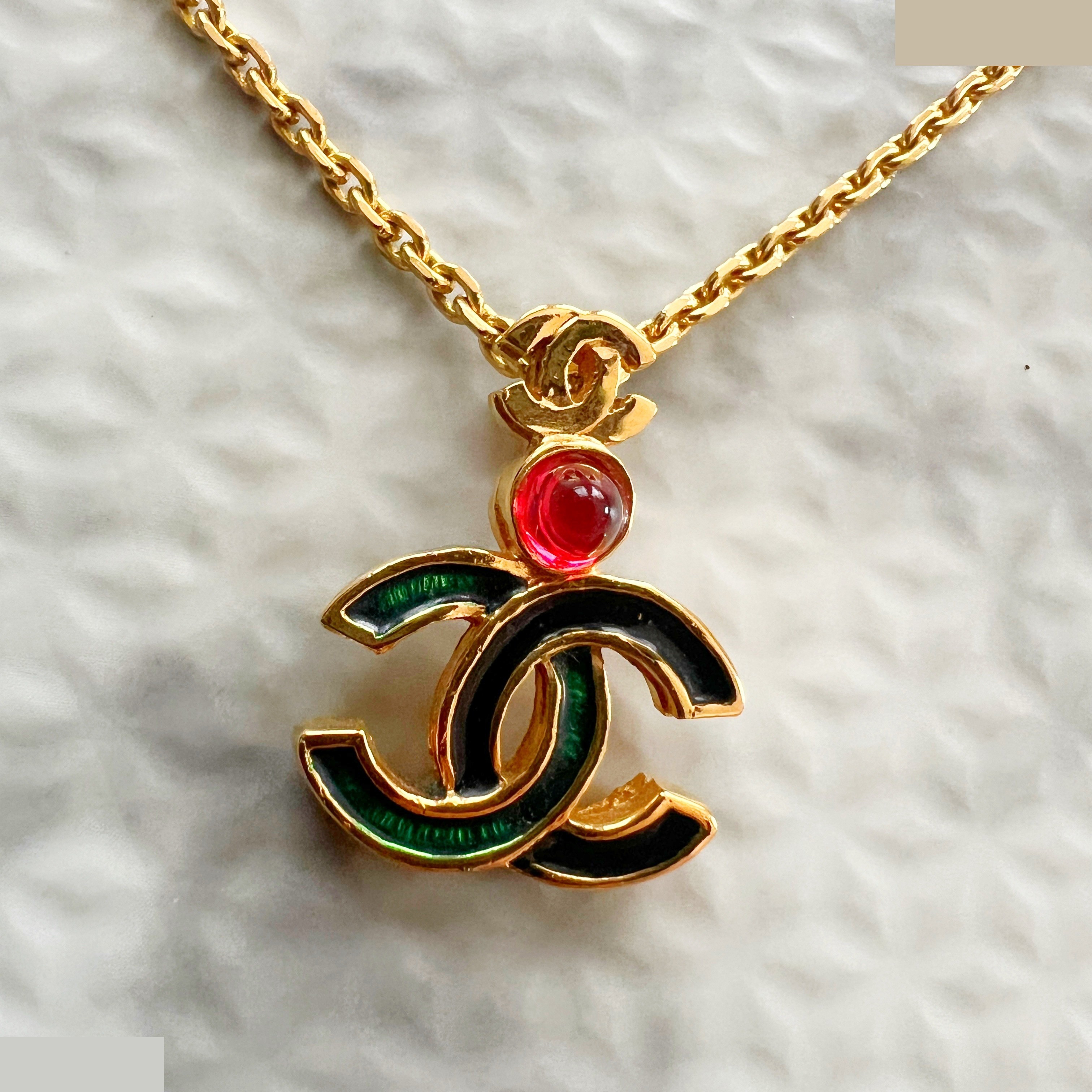 Colored stone here mark necklace chain approx. 40cm — view 4