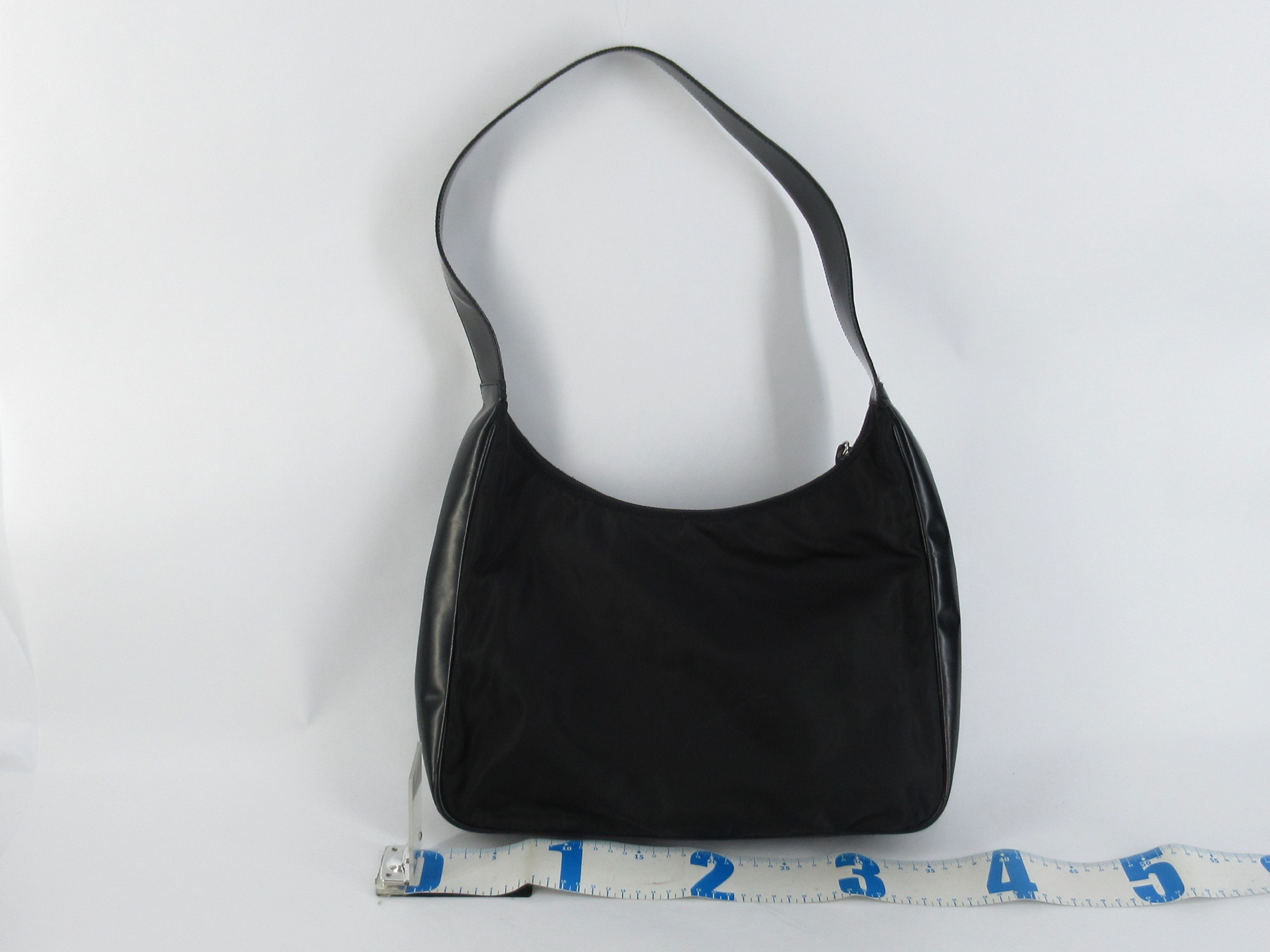 Nylon Triangle Logo Hardware Nylon Leather Shoulder Bag — view 2