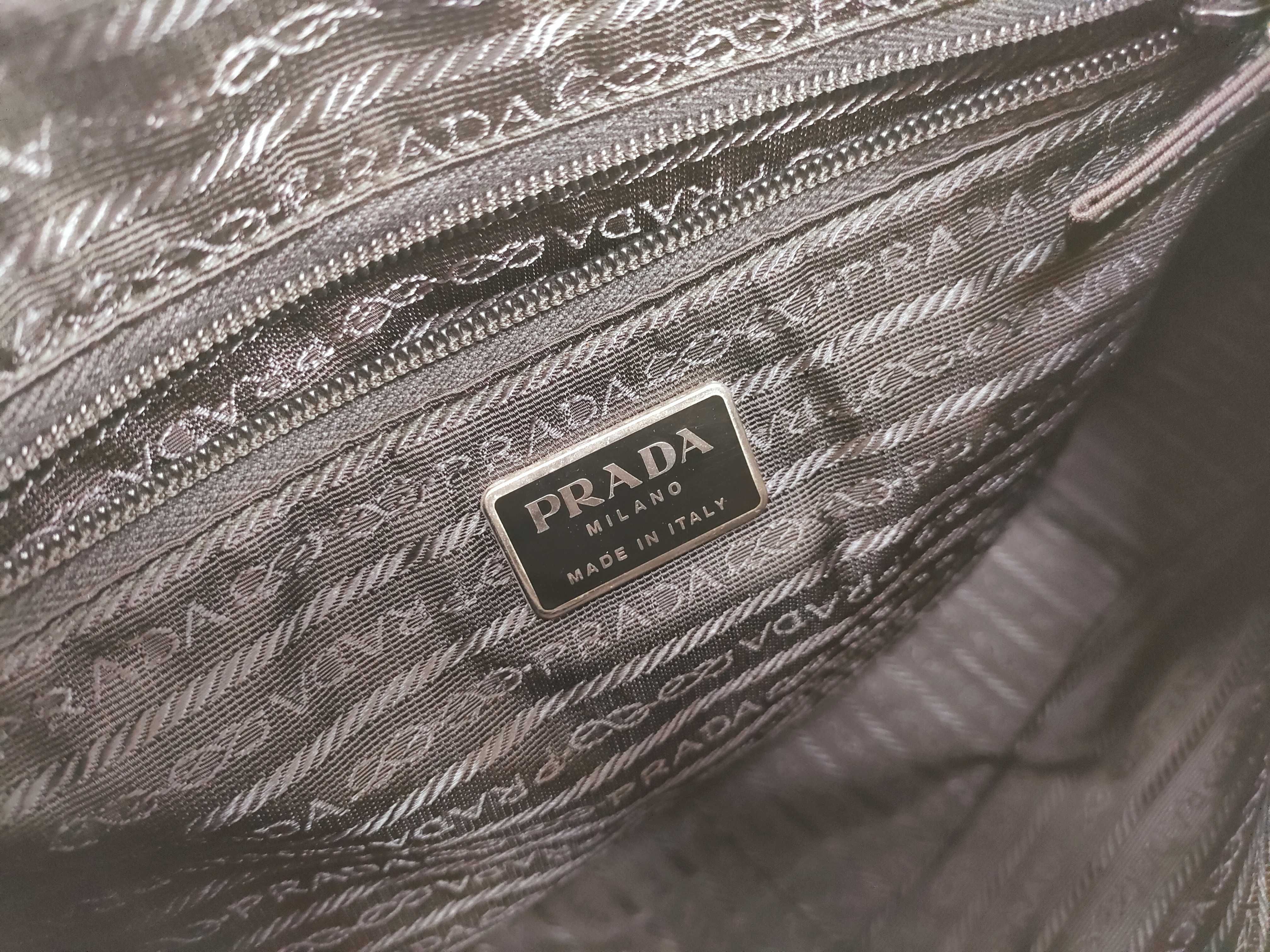 Nylon Triangle Logo Hardware Nylon Leather Shoulder Bag — view 12