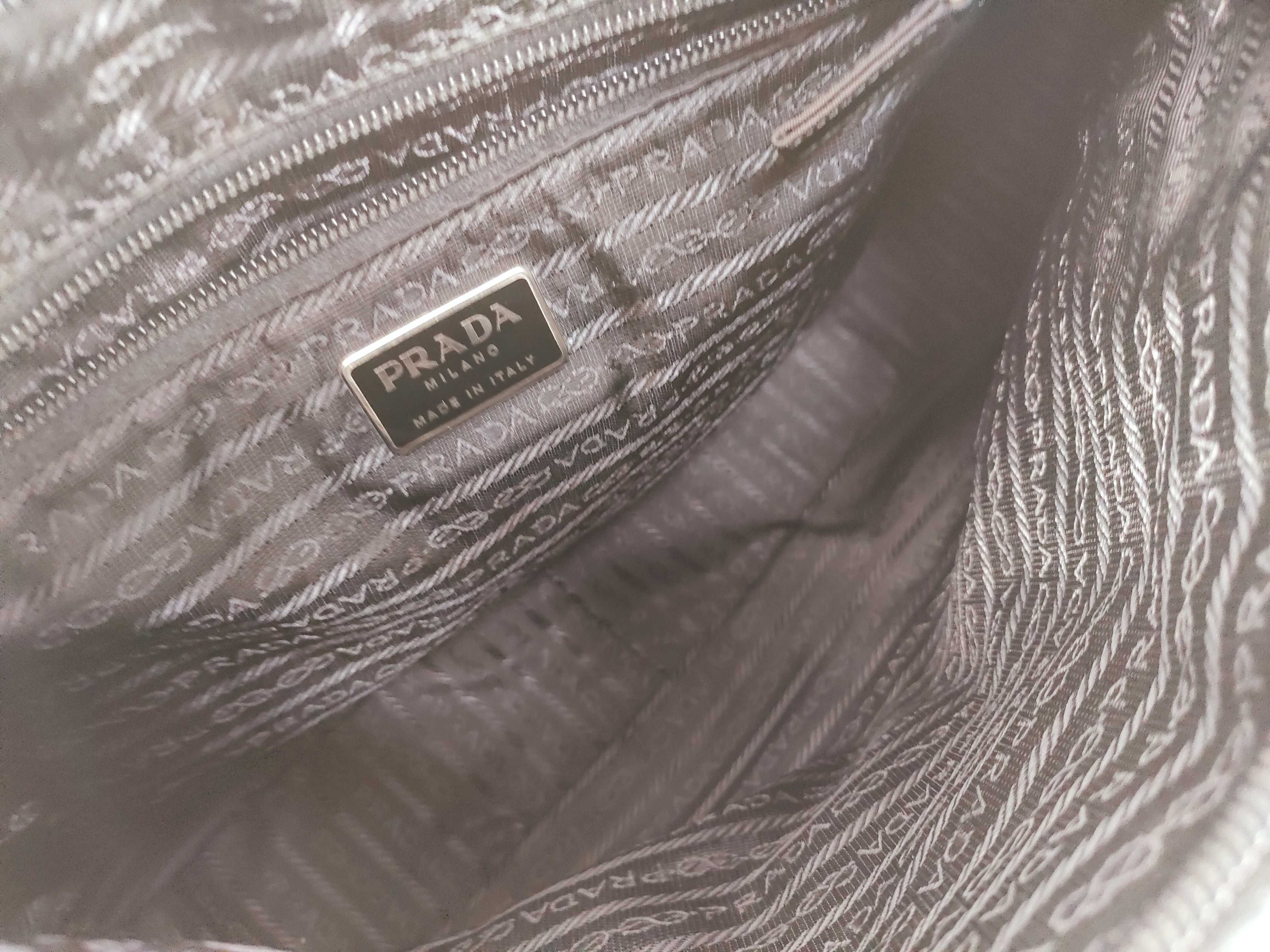 Nylon Triangle Logo Hardware Nylon Leather Shoulder Bag — view 13