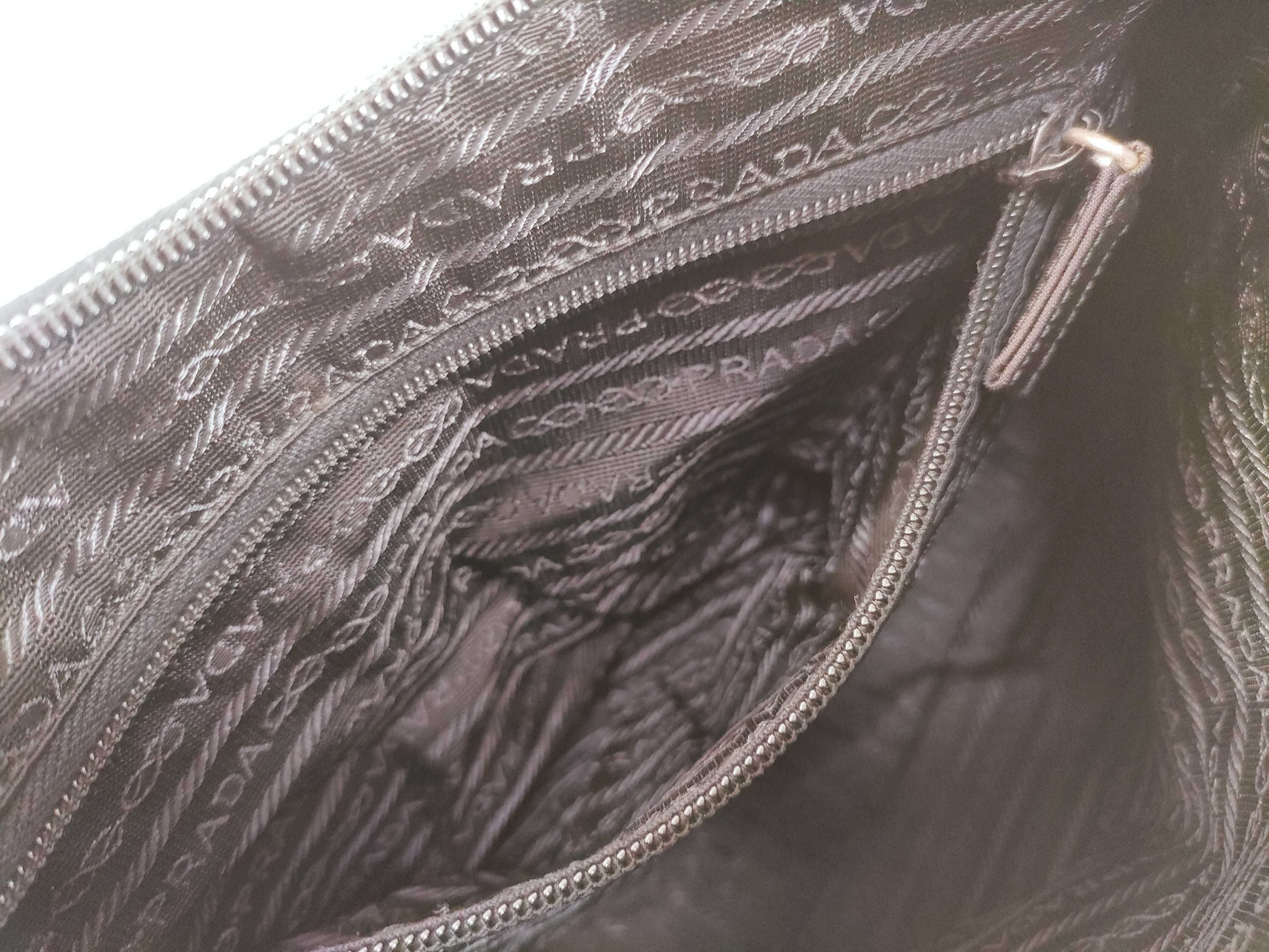 Nylon Triangle Logo Hardware Nylon Leather Shoulder Bag — view 14
