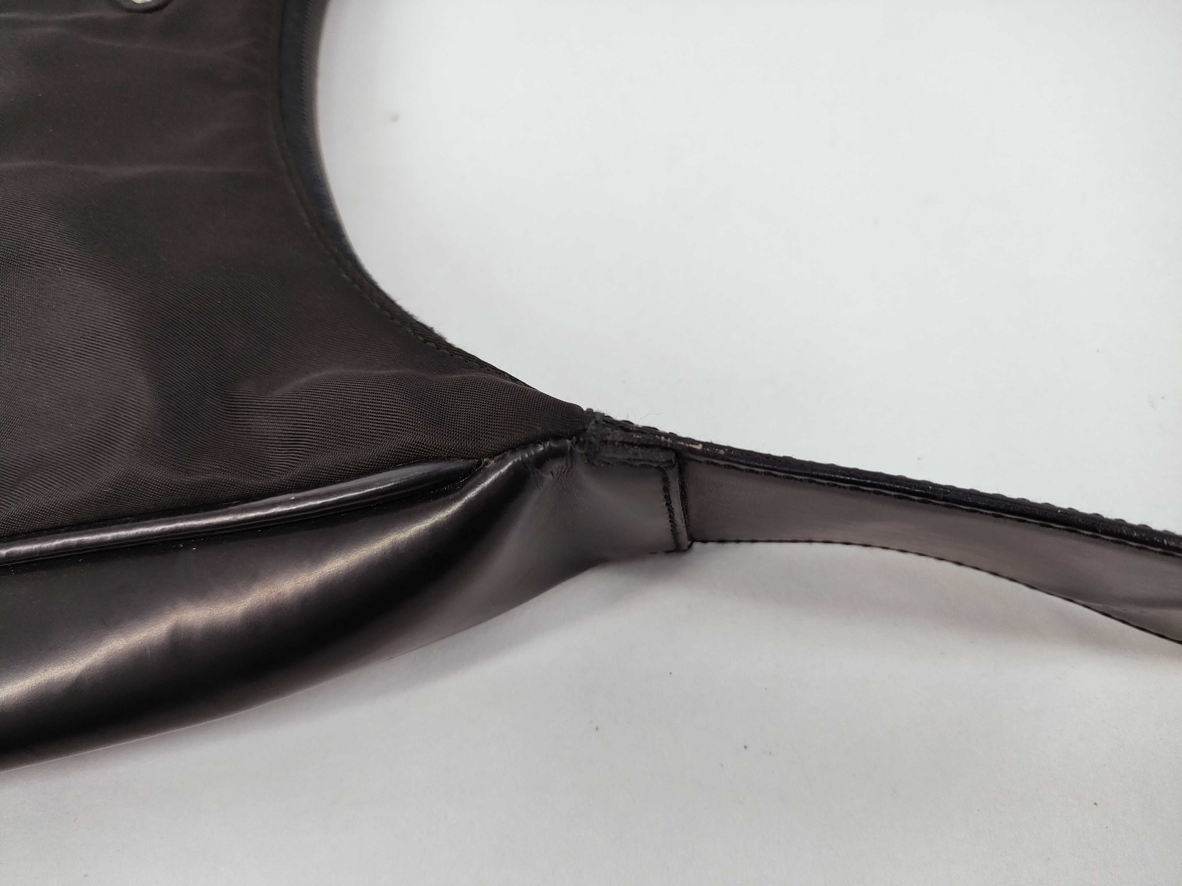 Nylon Triangle Logo Hardware Nylon Leather Shoulder Bag — view 5