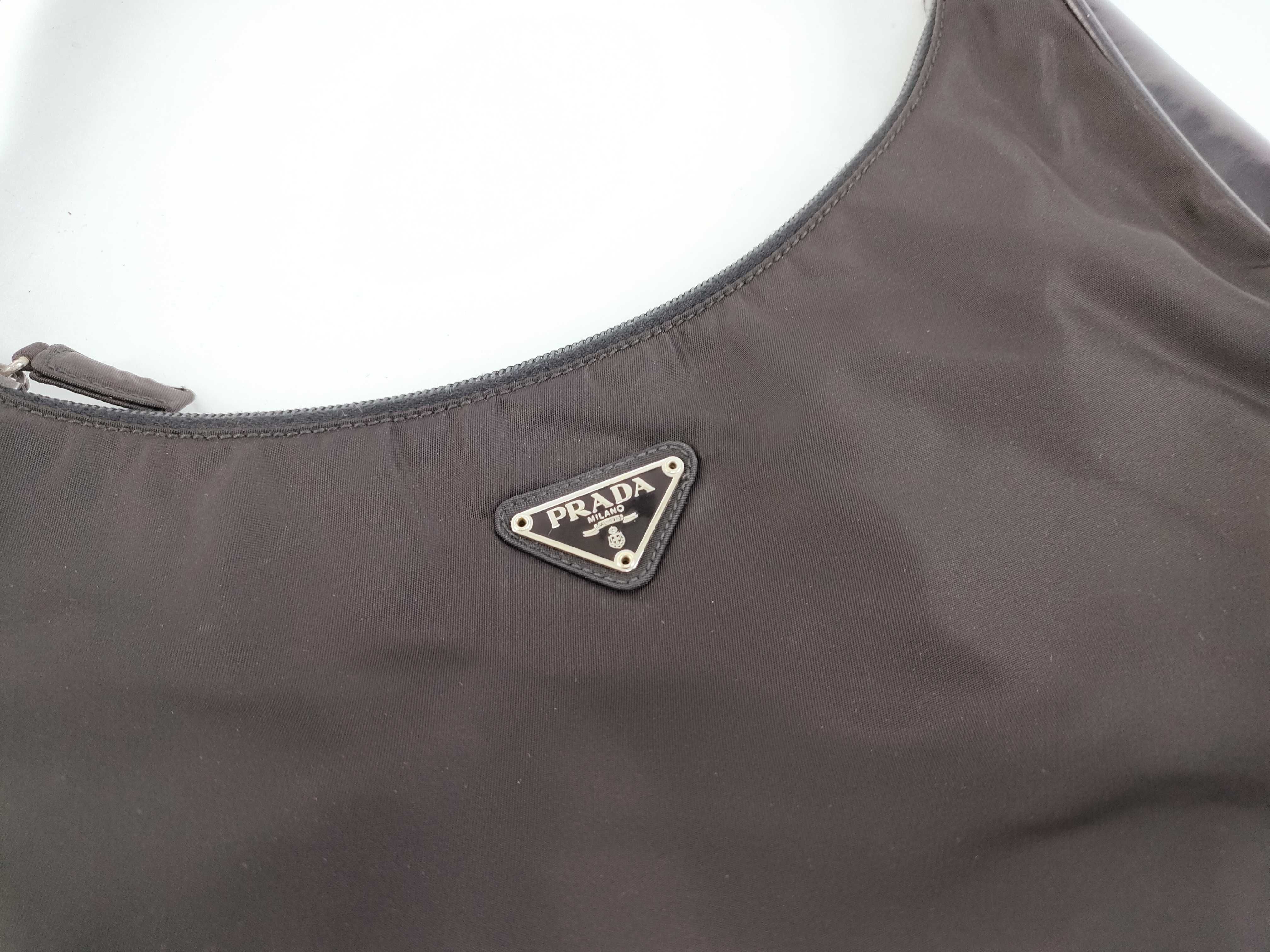 Nylon Triangle Logo Hardware Nylon Leather Shoulder Bag — view 8