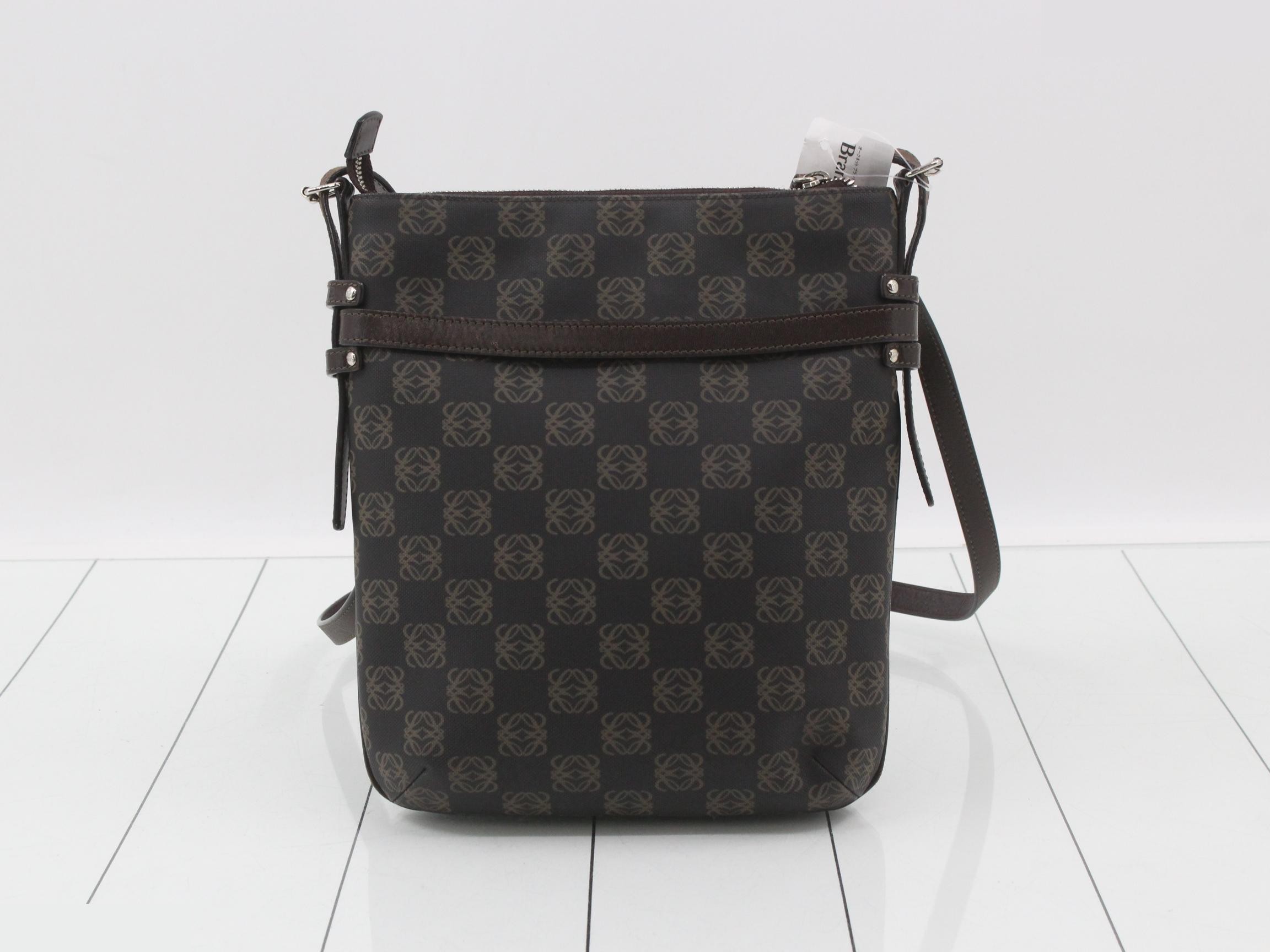 Anagram Shoulder Bag, Dark Brown, PVC — view 2