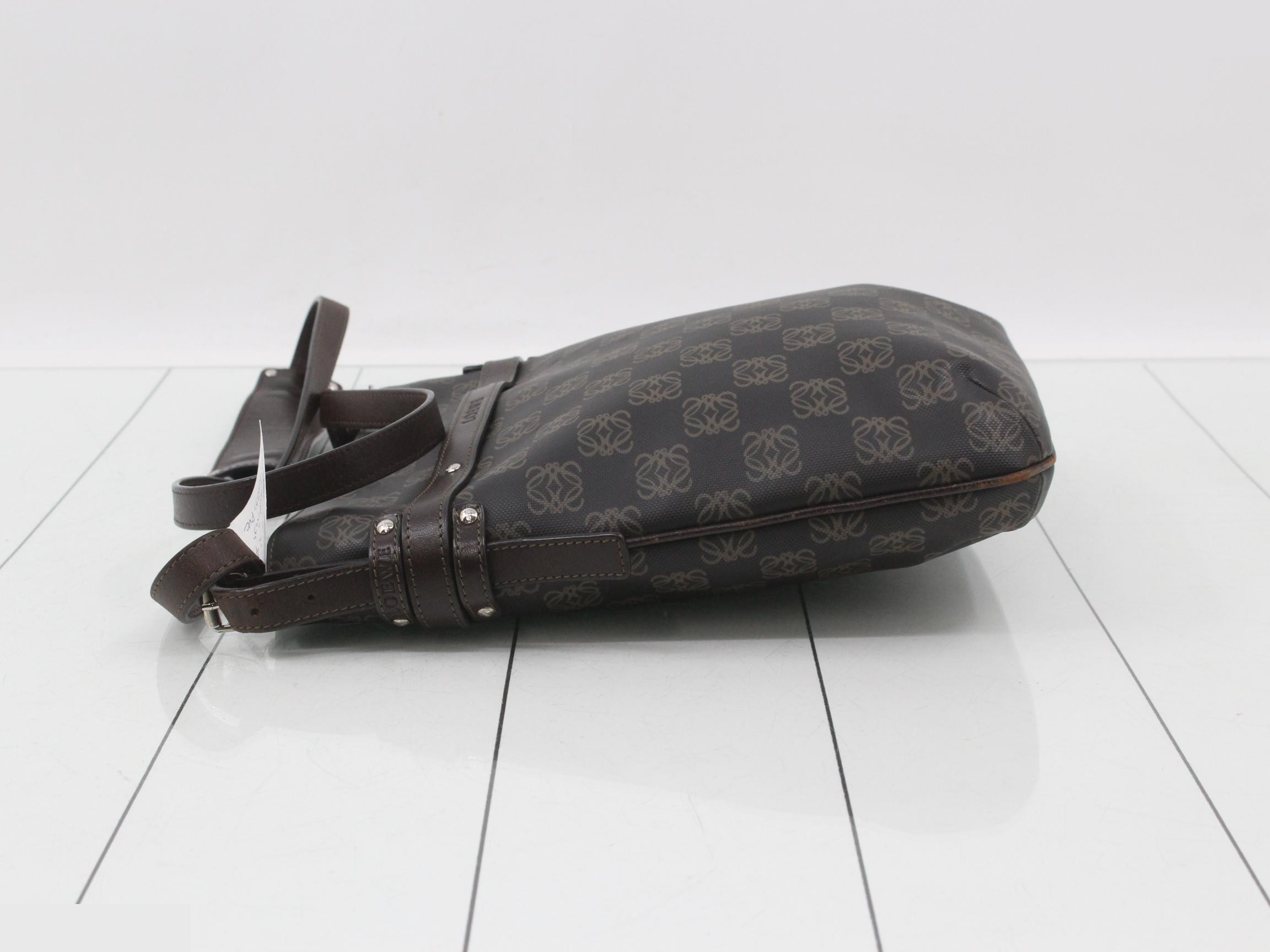 Anagram Shoulder Bag, Dark Brown, PVC — view 4
