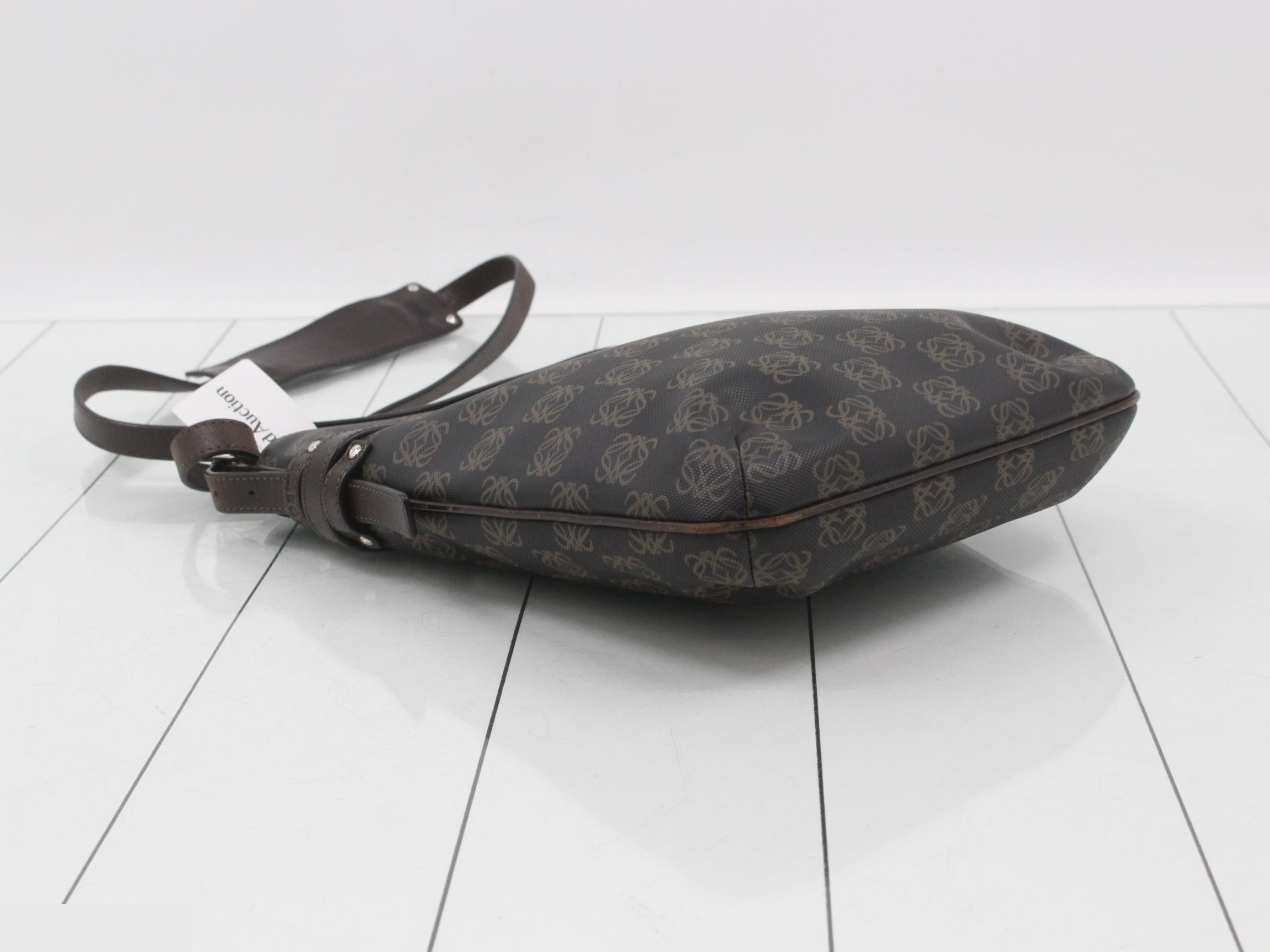Anagram Shoulder Bag, Dark Brown, PVC — view 5