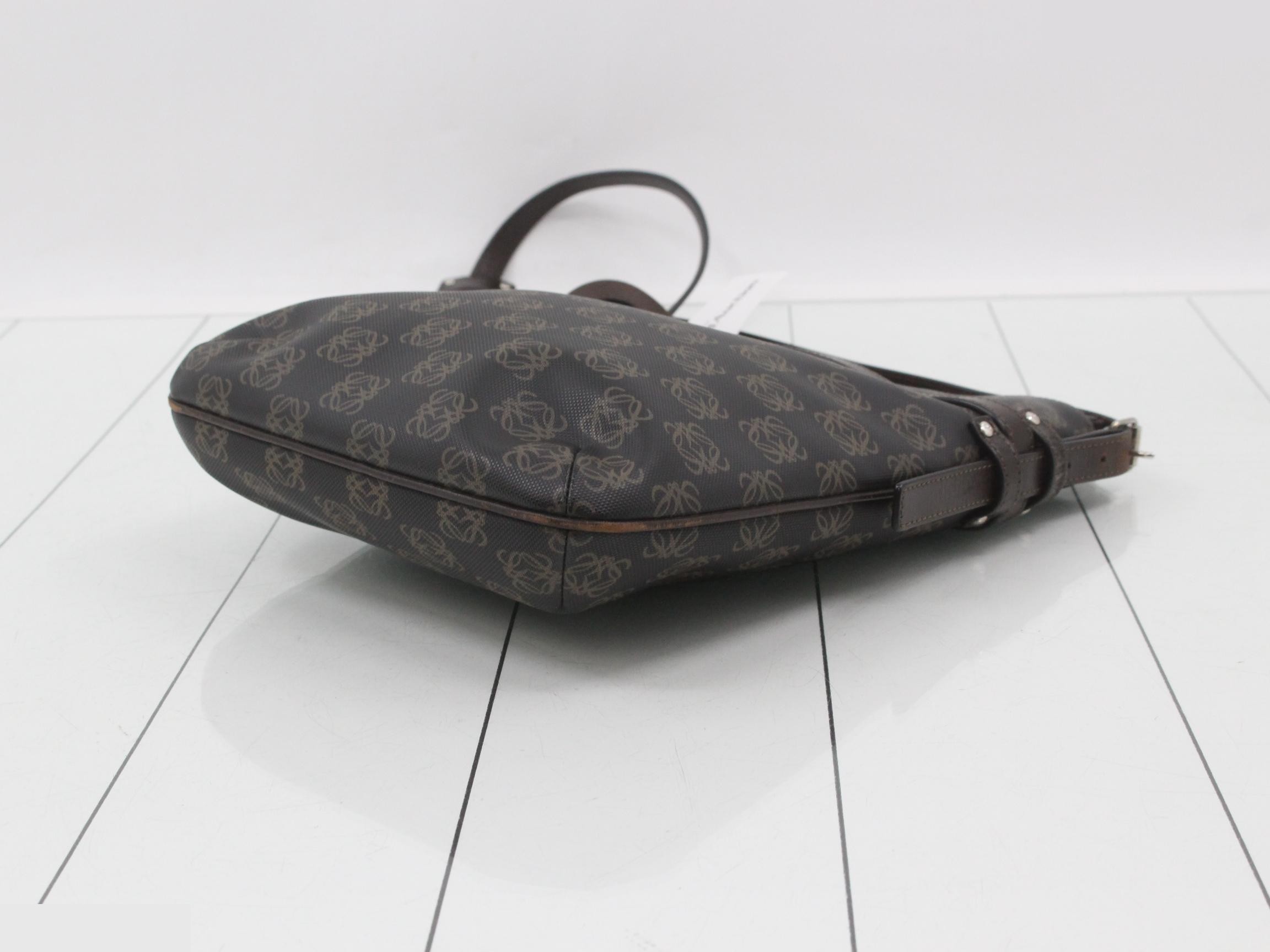 Anagram Shoulder Bag, Dark Brown, PVC — view 6