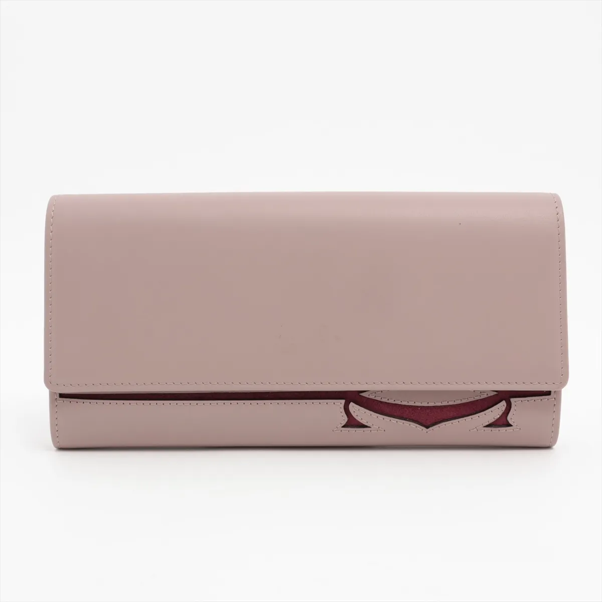 Must C Leather Long Wallet Beige