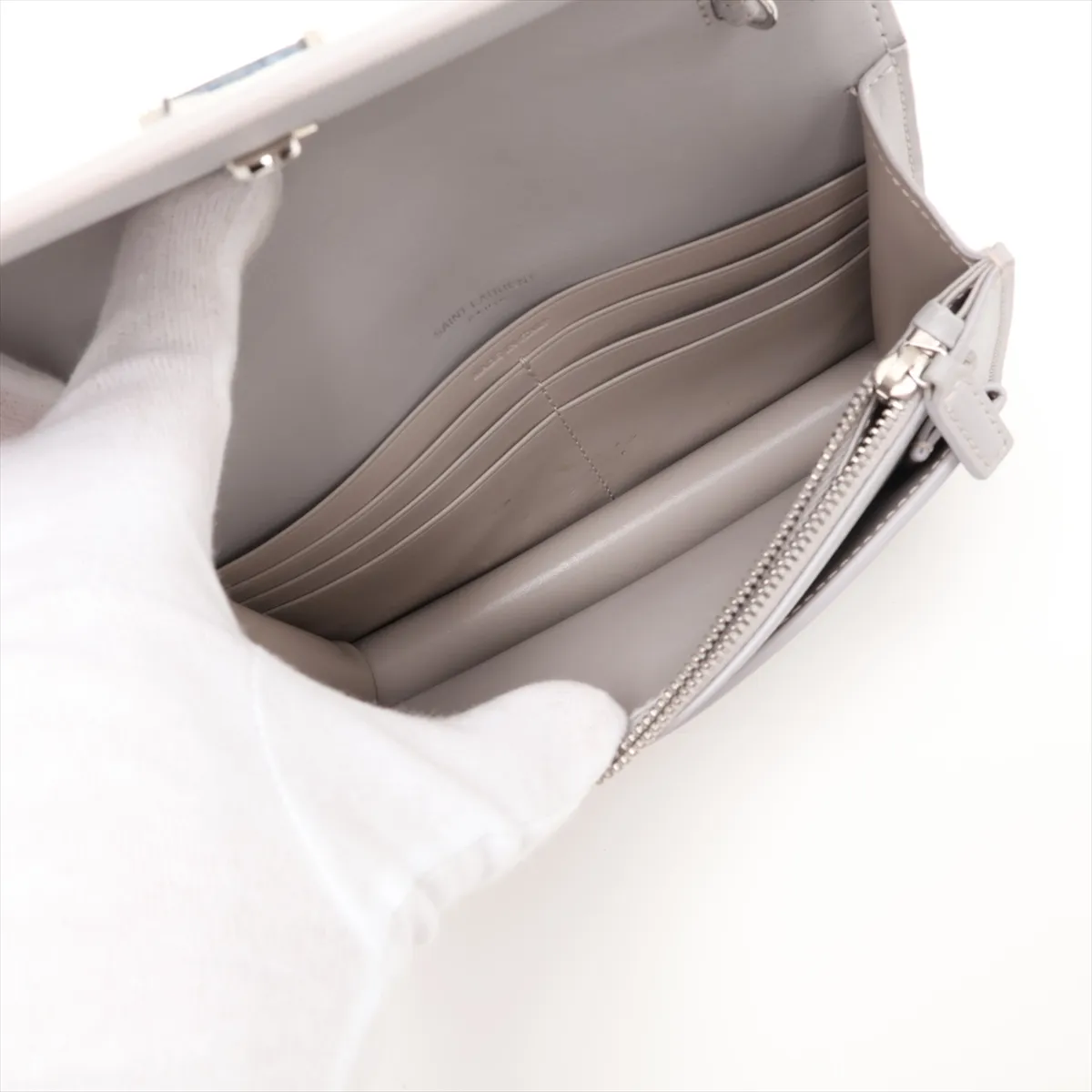 Sunset 533026 Leather 2-Way Handbag, Gray — view 8