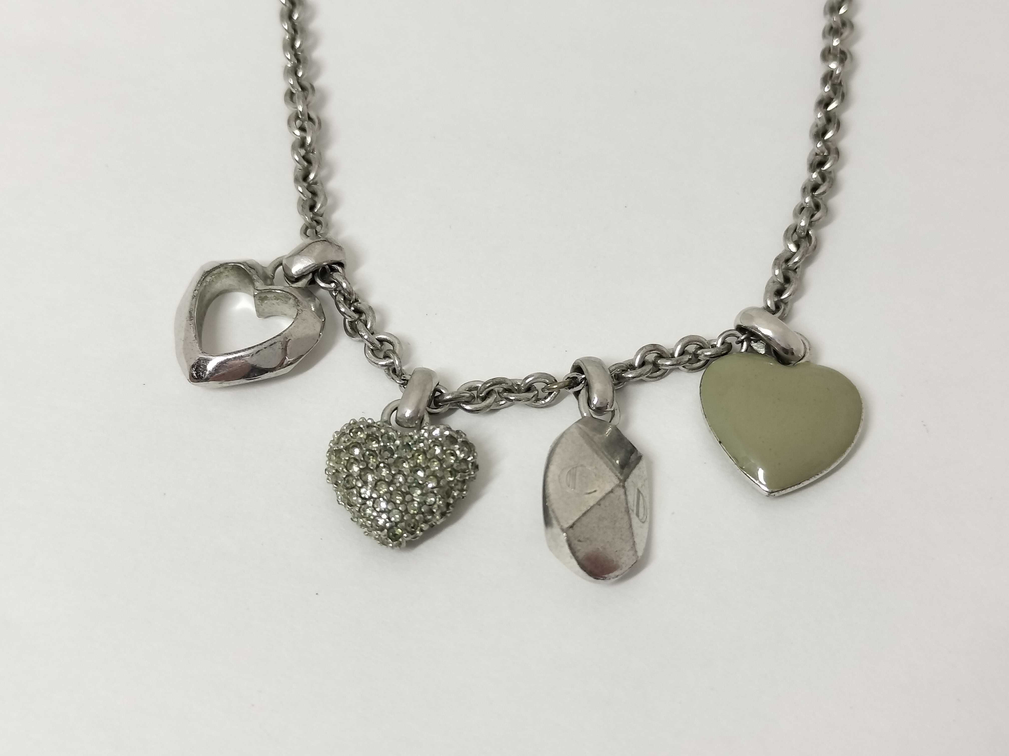 SV 2 Row Logo Heart Rhinestone Necklace — view 2