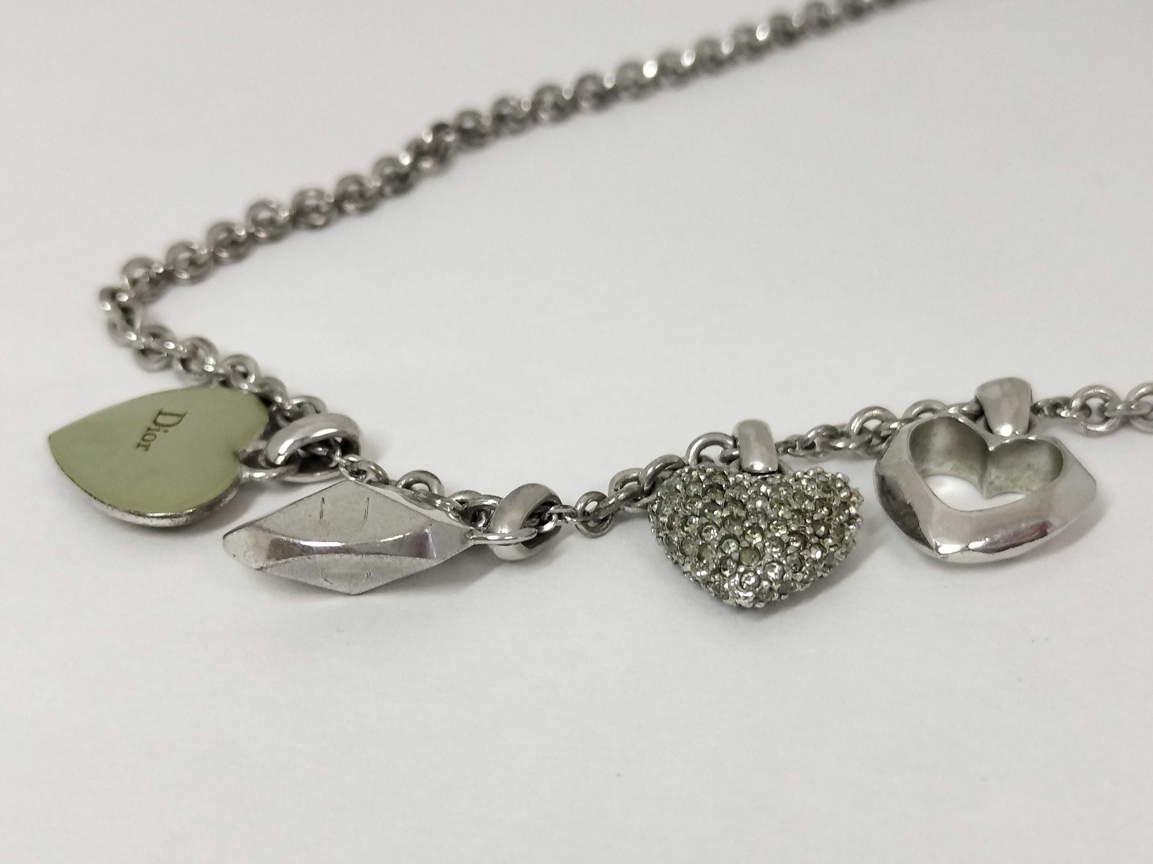 SV 2 Row Logo Heart Rhinestone Necklace — view 3