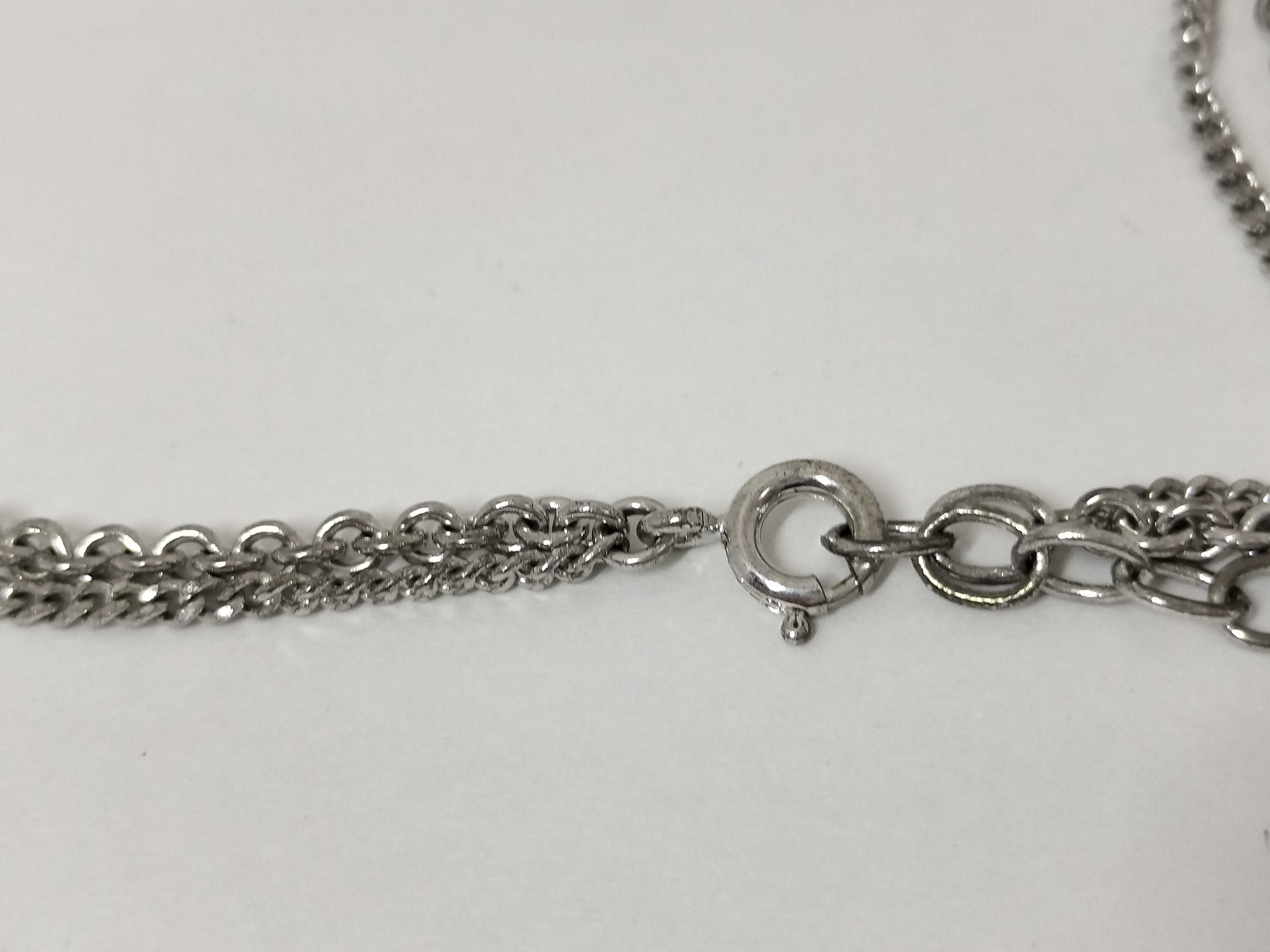 SV 2 Row Logo Heart Rhinestone Necklace — view 4