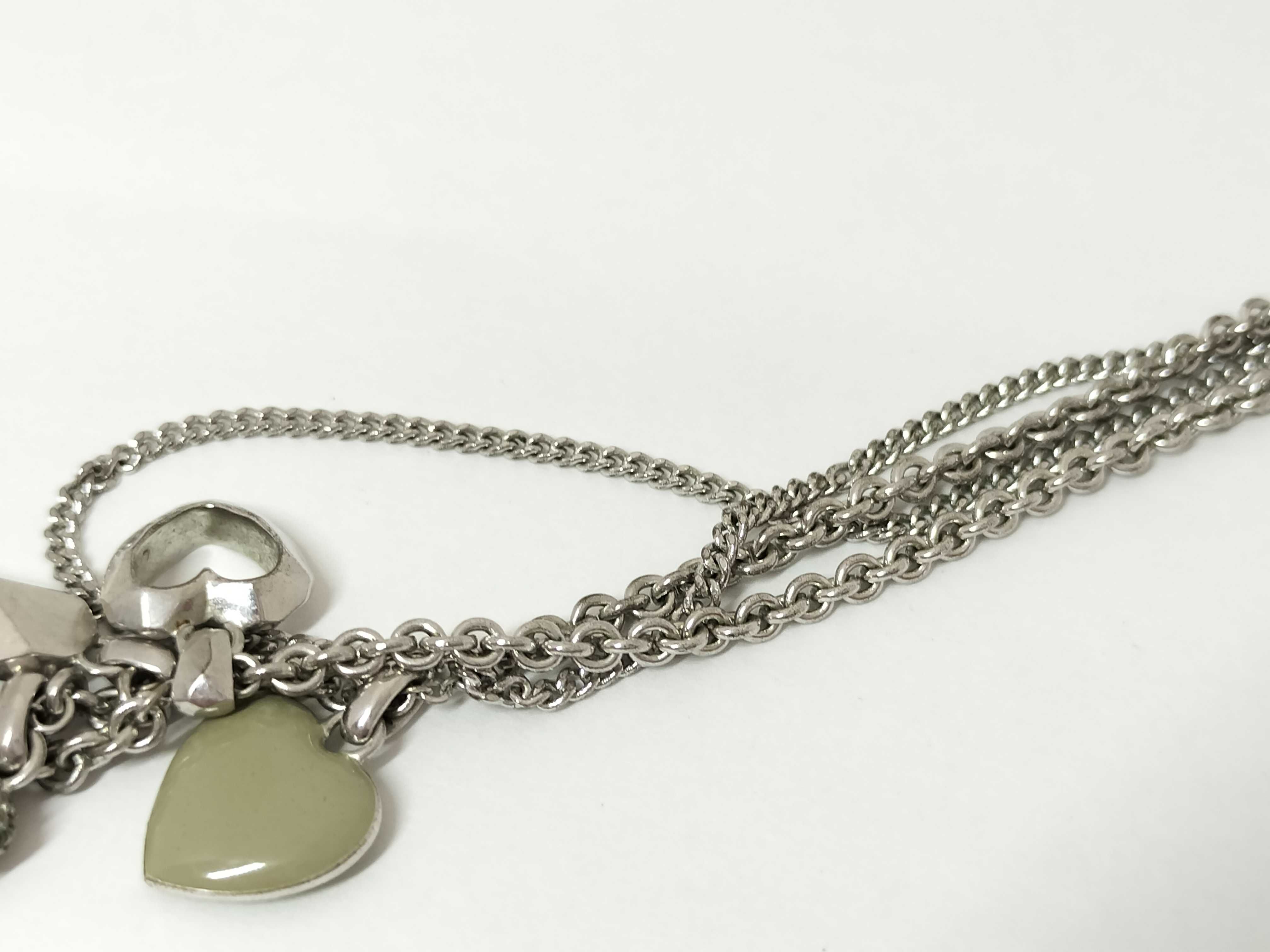 SV 2 Row Logo Heart Rhinestone Necklace — view 9
