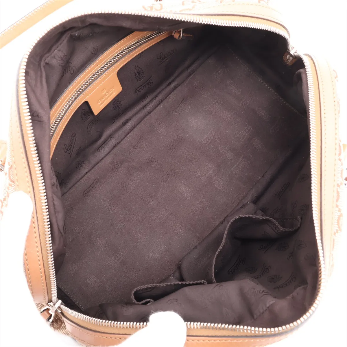 GG Canvas 232958 Canvas x Leather Shoulder Bag Beige x Brown — view 7