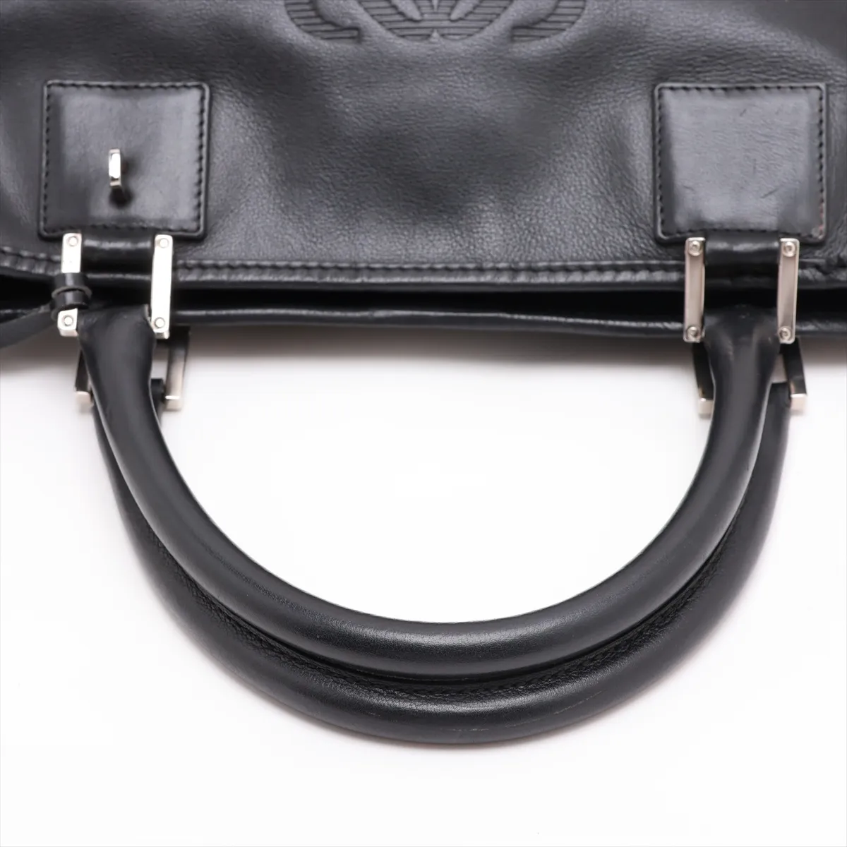 Anagram Leather Handbag, Black — view 5