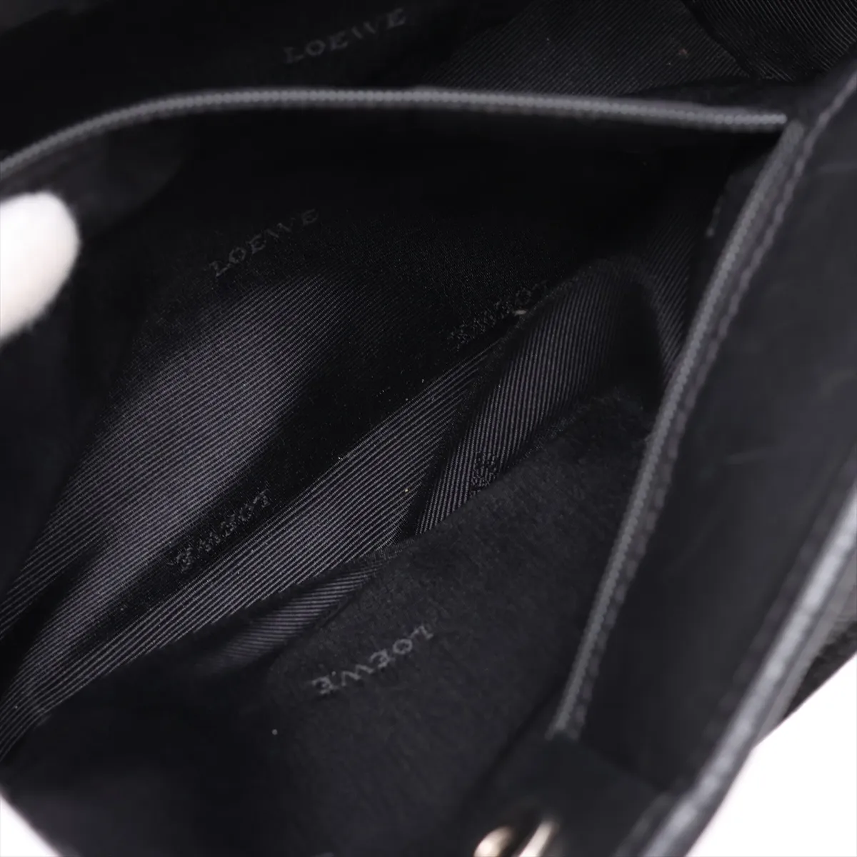 Anagram Leather Handbag, Black — view 8