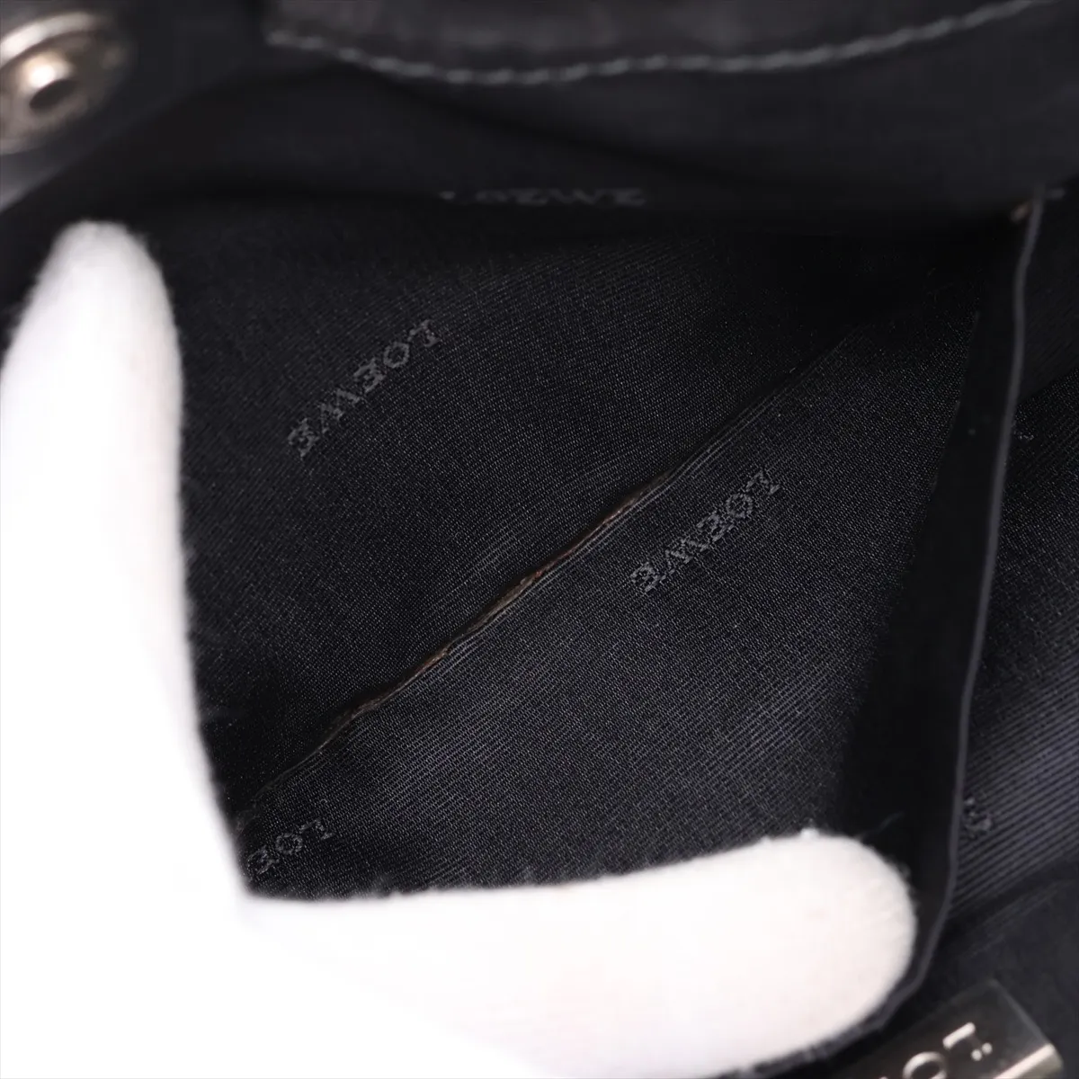 Anagram Leather Handbag, Black — view 9