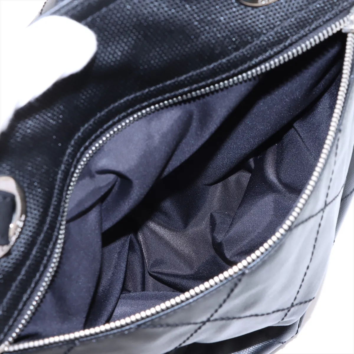 Paris Biarritz GM Coated Canvas Tote Bag, Black with Silver Hardware, 12518224, Serial Number 12 — view 12